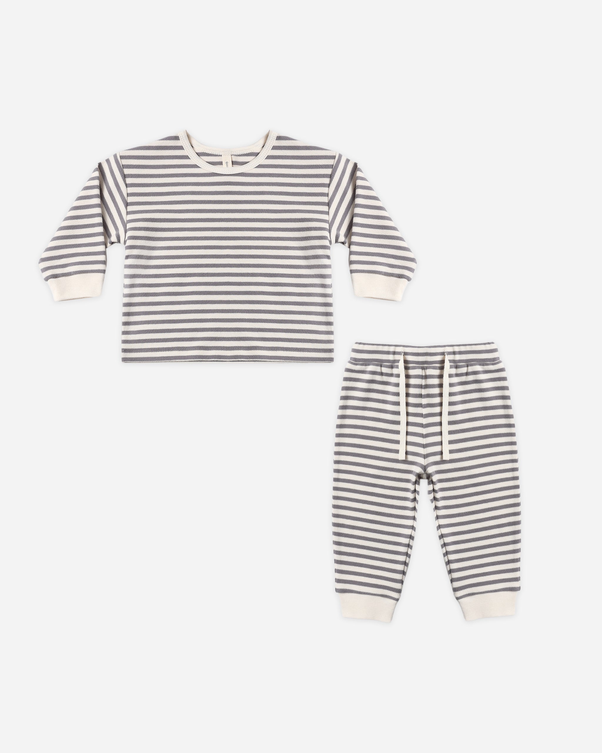 Cozy Set Slate Stripe - Rylee + Cru | Kids Clothes | Trendy Baby Clothes | Modern Infant Outfits |