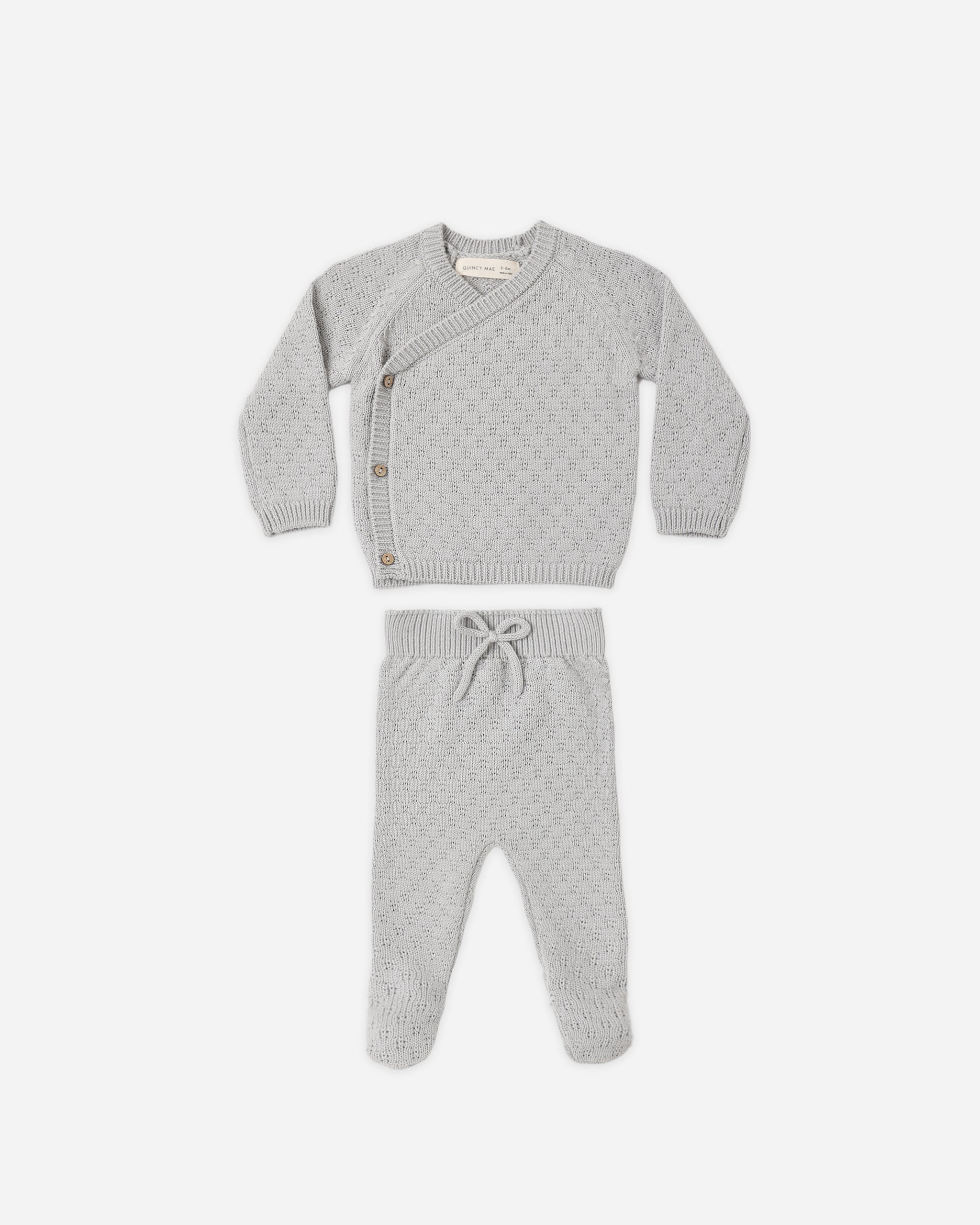 Knit Wrap Top + Pant Set Cloud - Rylee + Cru | Kids Clothes | Trendy Baby Clothes | Modern Infant Outfits |