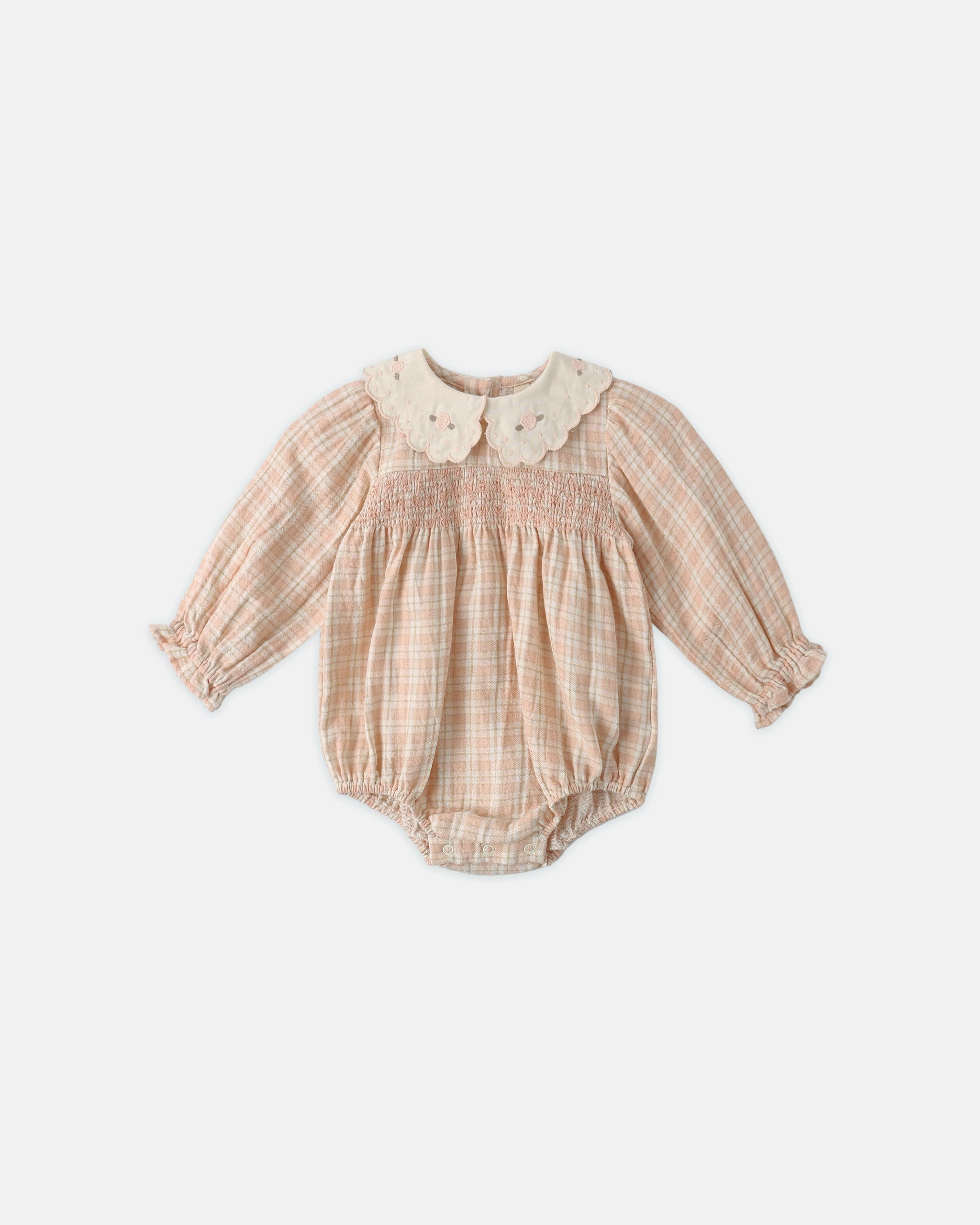 Callie Romper Pink Plaid - Rylee + Cru | Kids Clothes | Trendy Baby Clothes | Modern Infant Outfits |