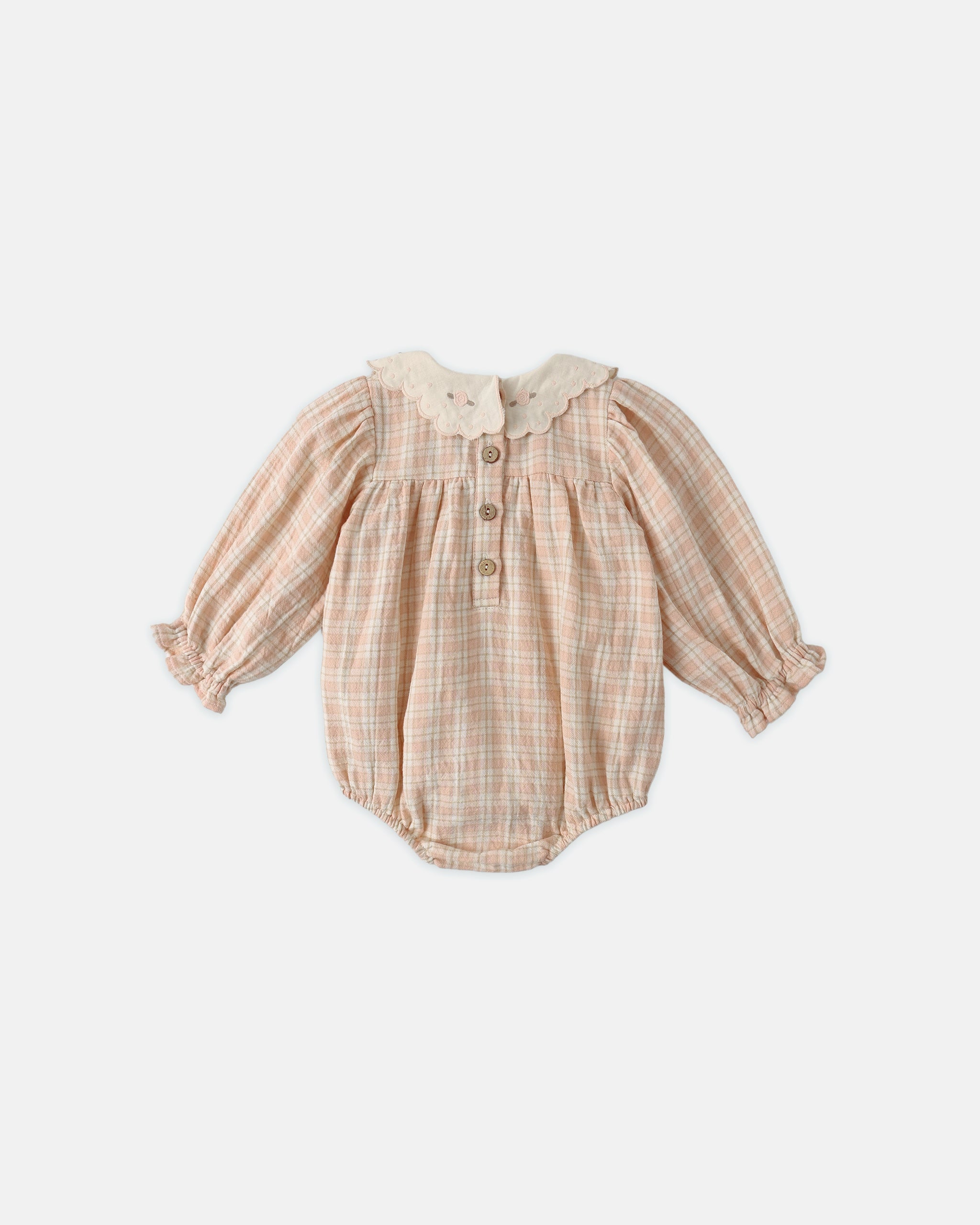 Callie Romper Pink Plaid - Rylee + Cru | Kids Clothes | Trendy Baby Clothes | Modern Infant Outfits |