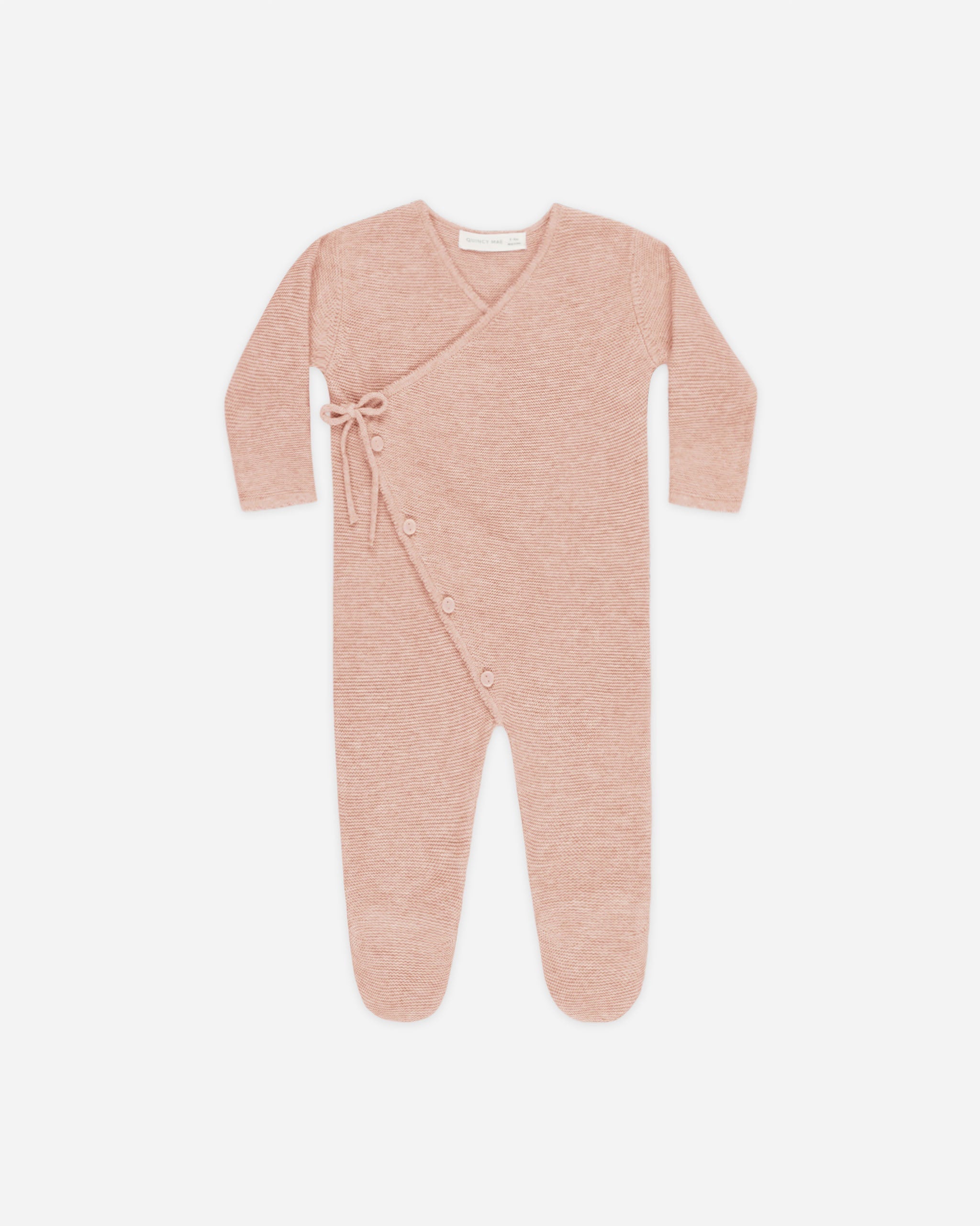 Wrap Knit Footie || Heathered Rose - Rylee + Cru | Kids Clothes | Trendy Baby Clothes | Modern Infant Outfits |