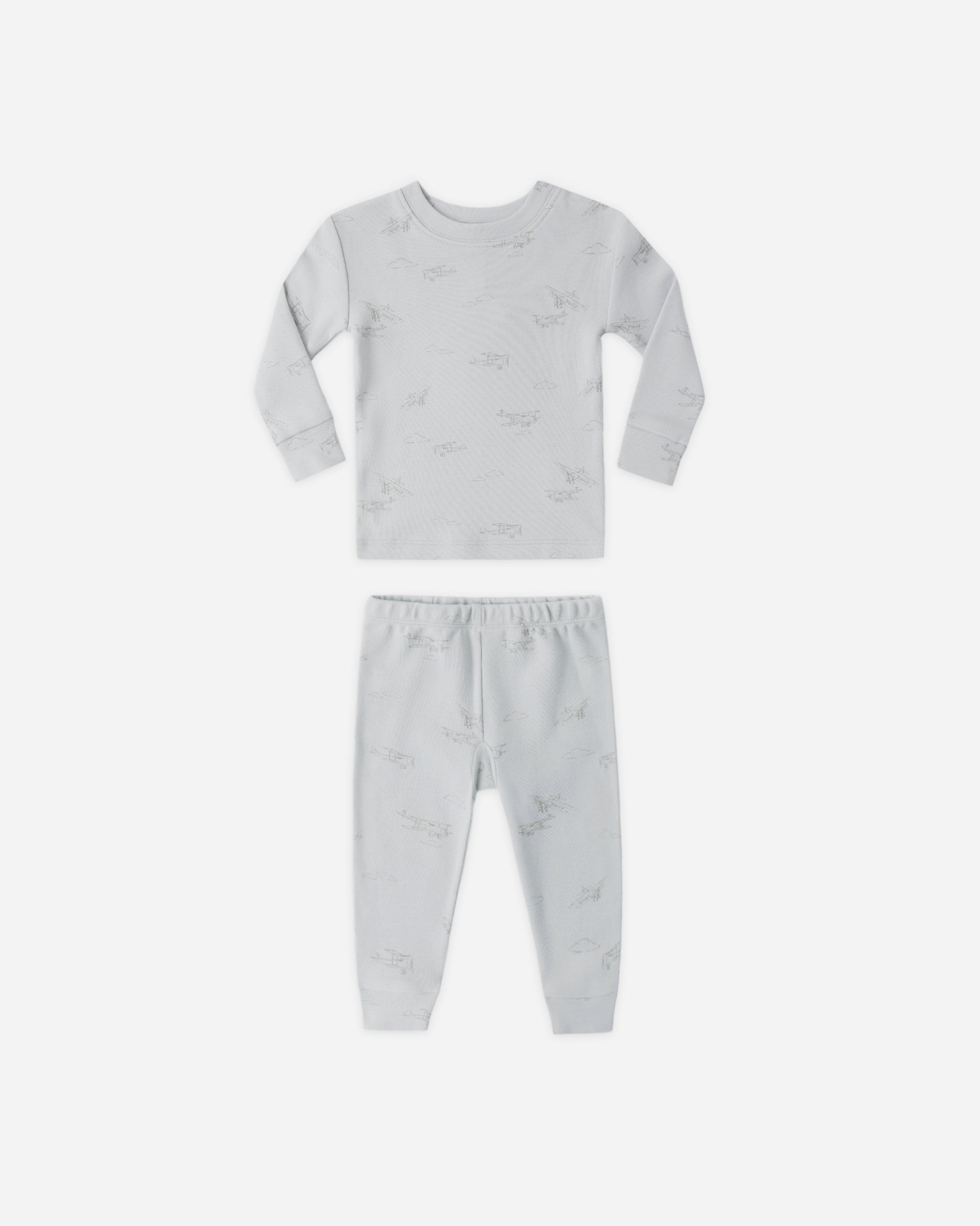 Jersey Pajama Set Airplane - Rylee + Cru | Kids Clothes | Trendy Baby Clothes | Modern Infant Outfits |