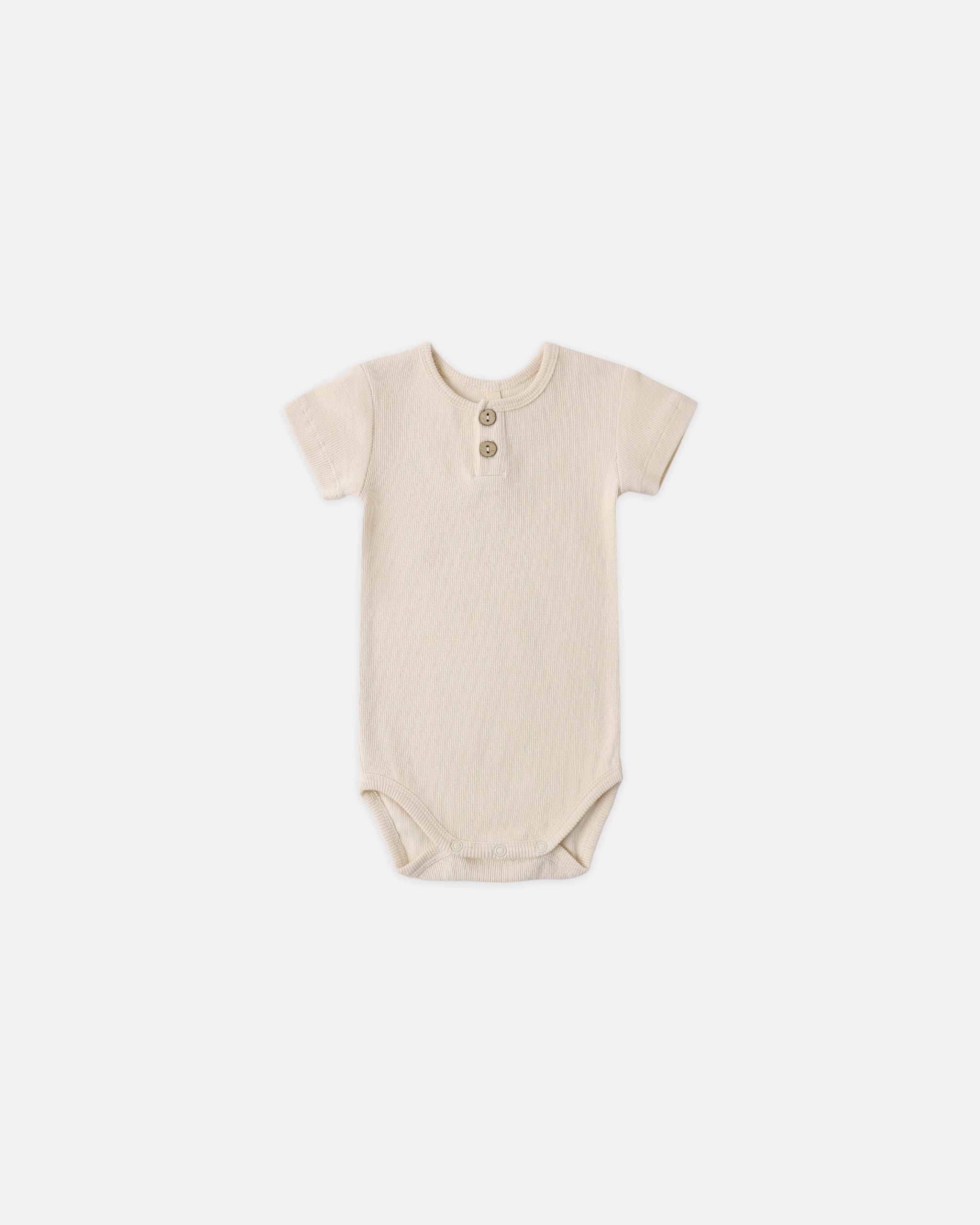 Ribbed Henley Bodysuit Ecru - Rylee + Cru | Kids Clothes | Trendy Baby Clothes | Modern Infant Outfits |