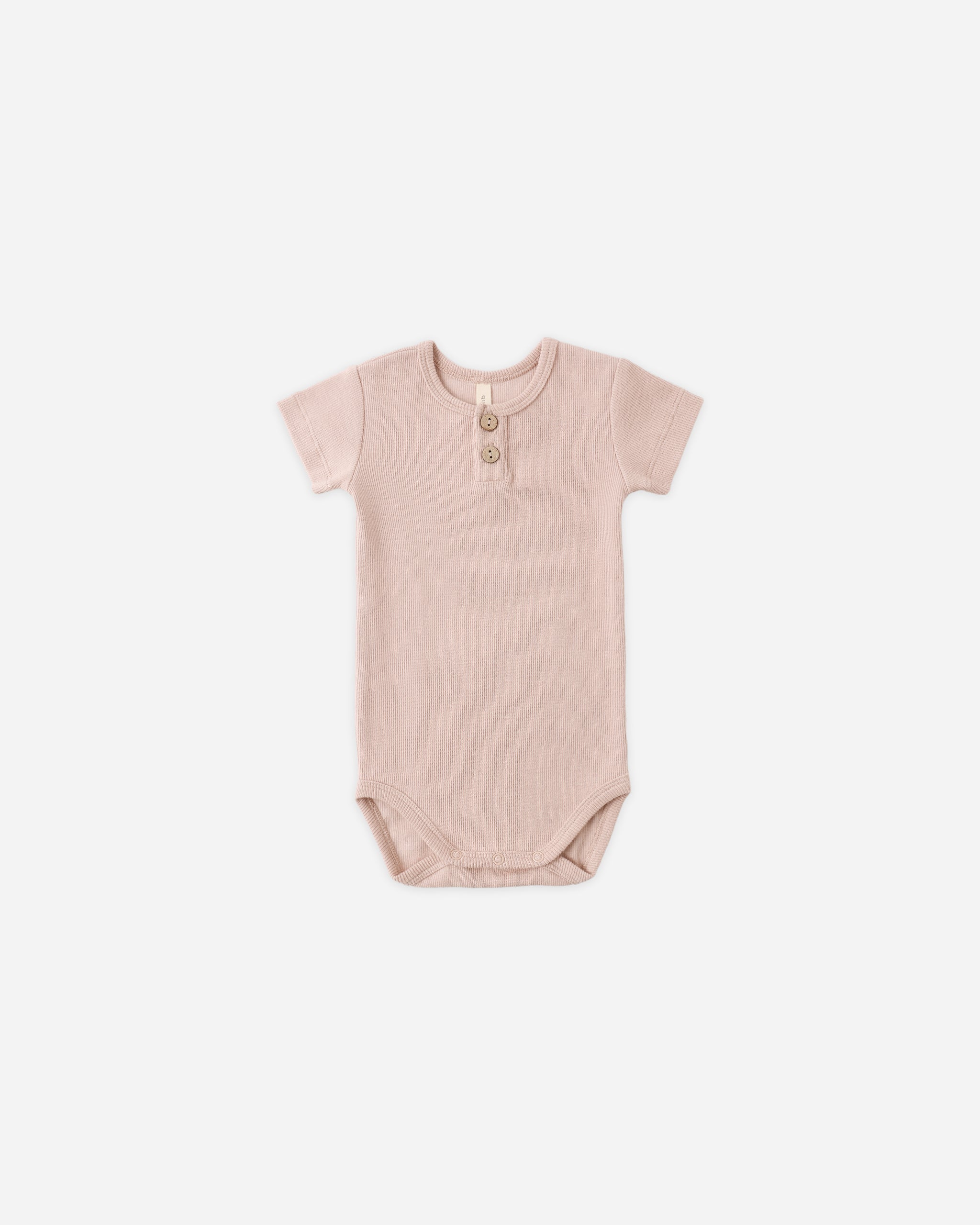 Ribbed Henley Bodysuit Blush - Rylee + Cru | Kids Clothes | Trendy Baby Clothes | Modern Infant Outfits |