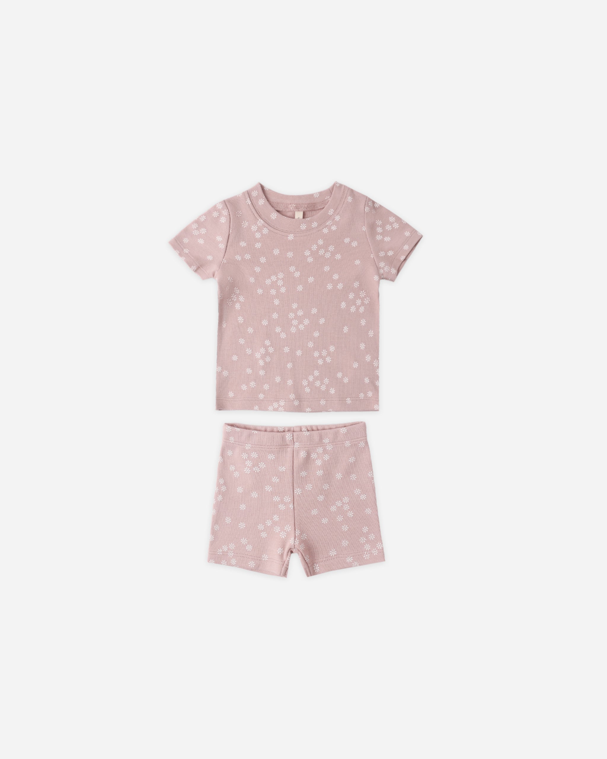 Summer Pajama Set Mauve Ditsy - Rylee + Cru | Kids Clothes | Trendy Baby Clothes | Modern Infant Outfits |