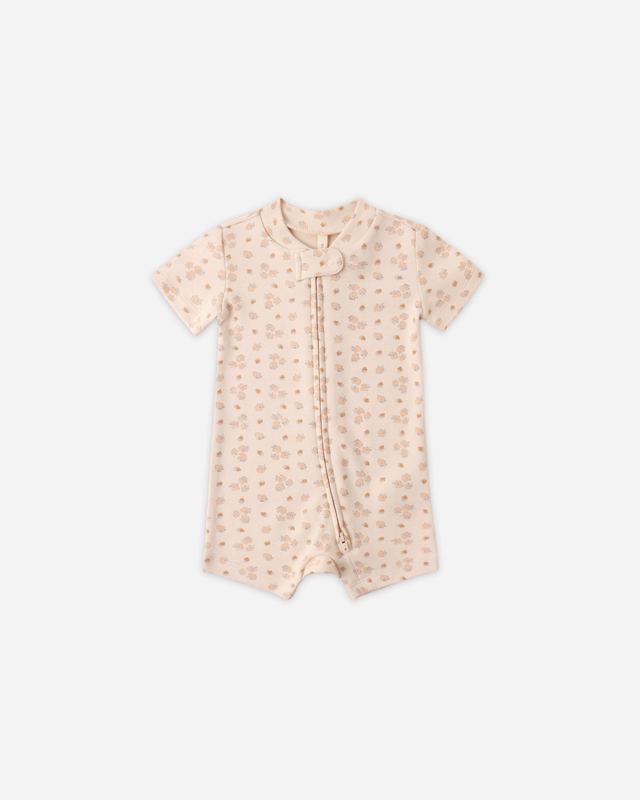 Zip Short Sleeve Sleeper Strawberries - Rylee + Cru | Kids Clothes | Trendy Baby Clothes | Modern Infant Outfits |