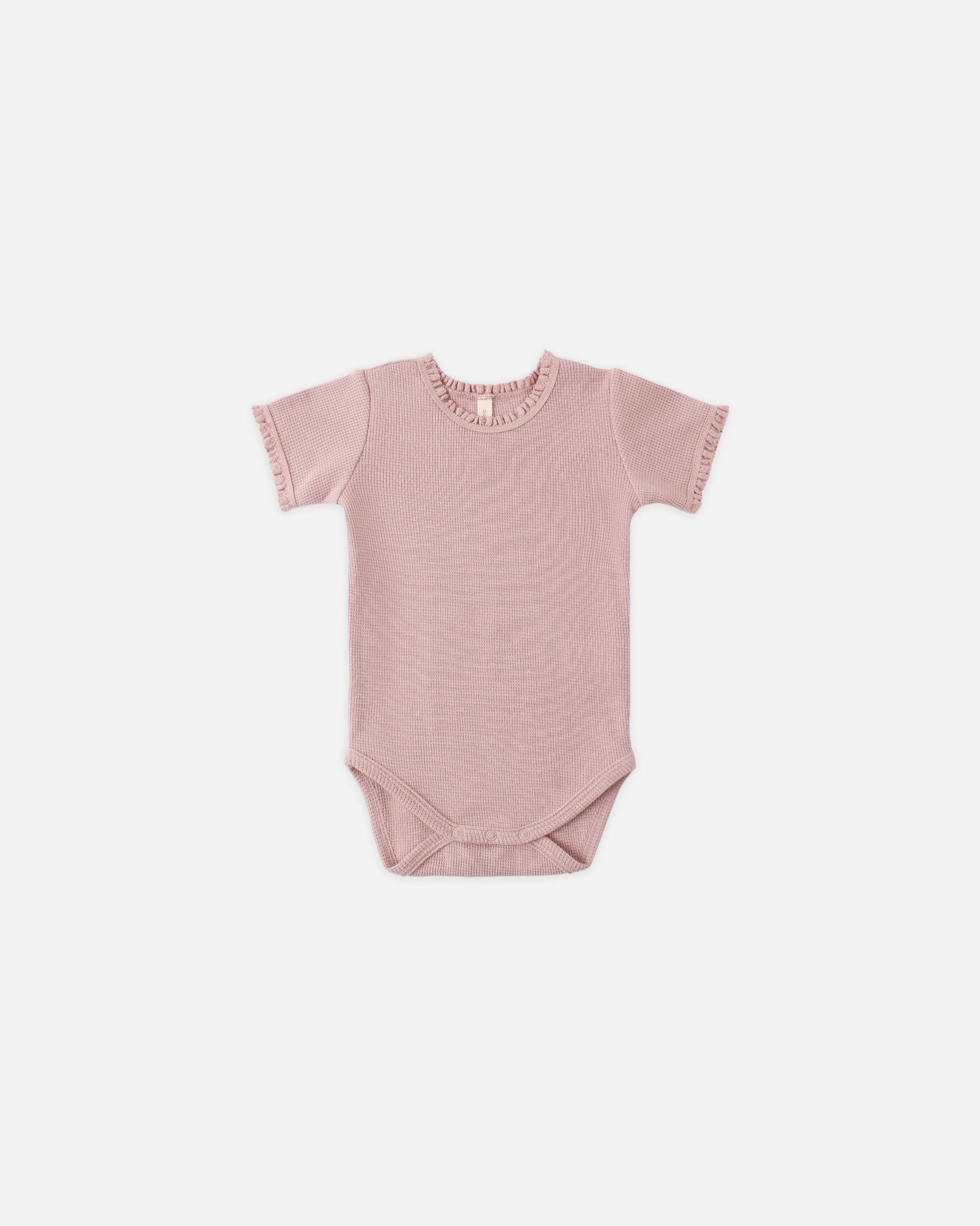 Short Sleeve Waffle Bodysuit Mauve - Rylee + Cru | Kids Clothes | Trendy Baby Clothes | Modern Infant Outfits |
