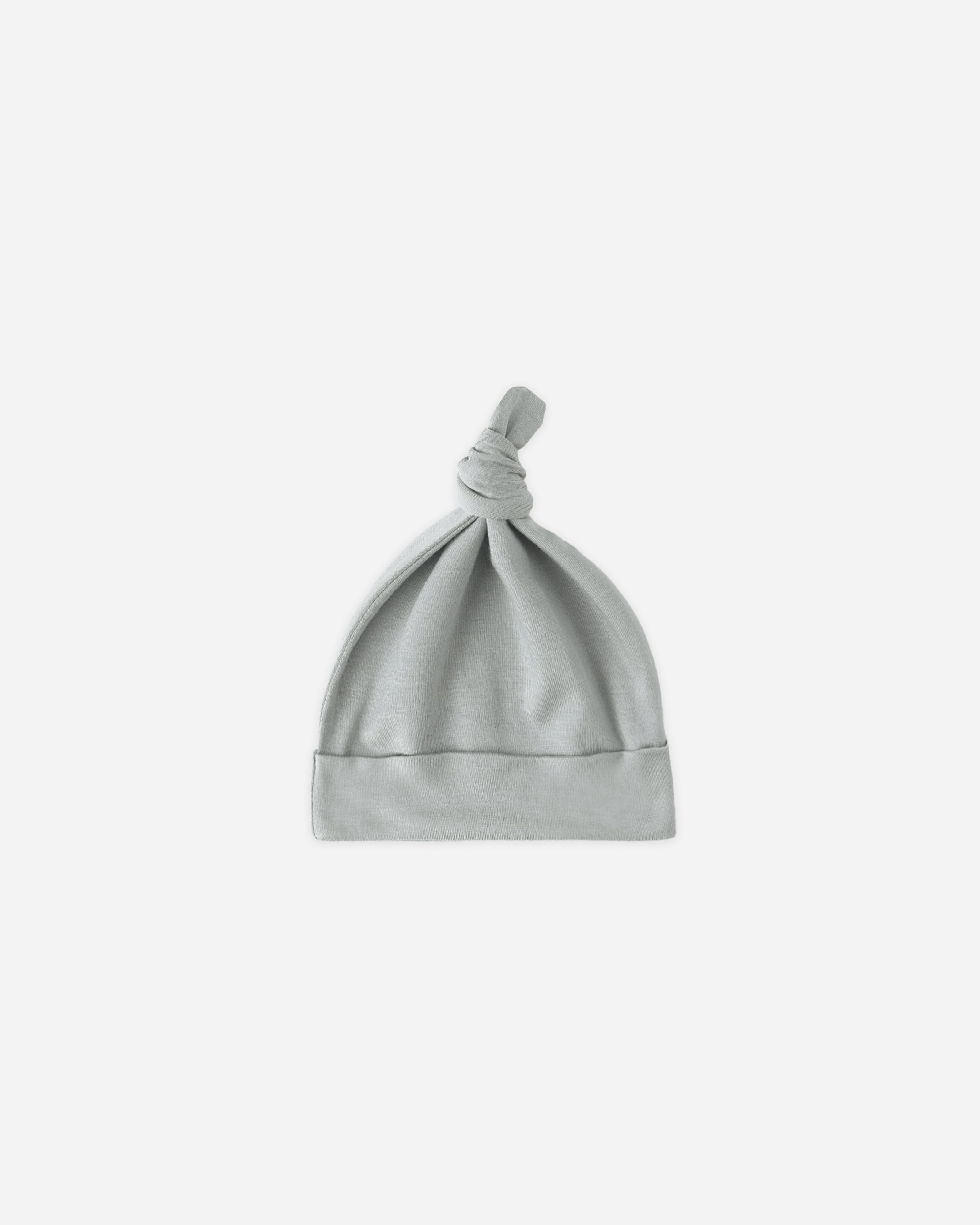 Knotted Baby Hat || Steel Blue