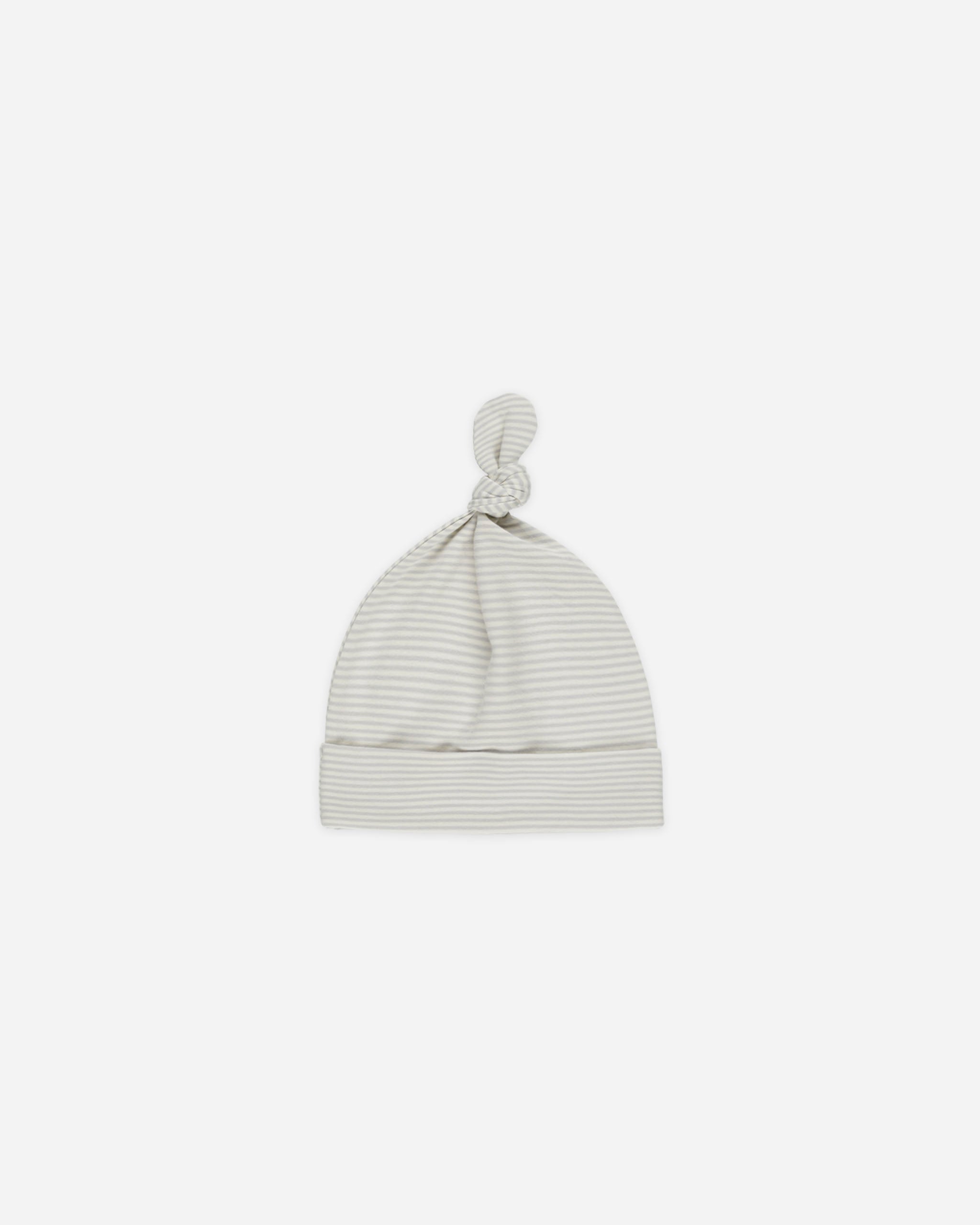 Knotted Baby Hat || Sky Micro Stripe