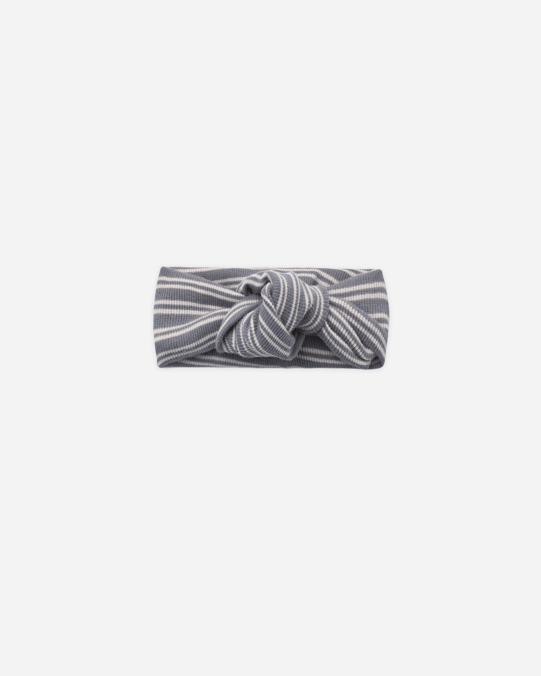 Ribbed Knotted Headband Slate Microstripe - Rylee + Cru | Kids Clothes | Trendy Baby Clothes | Modern Infant Outfits |