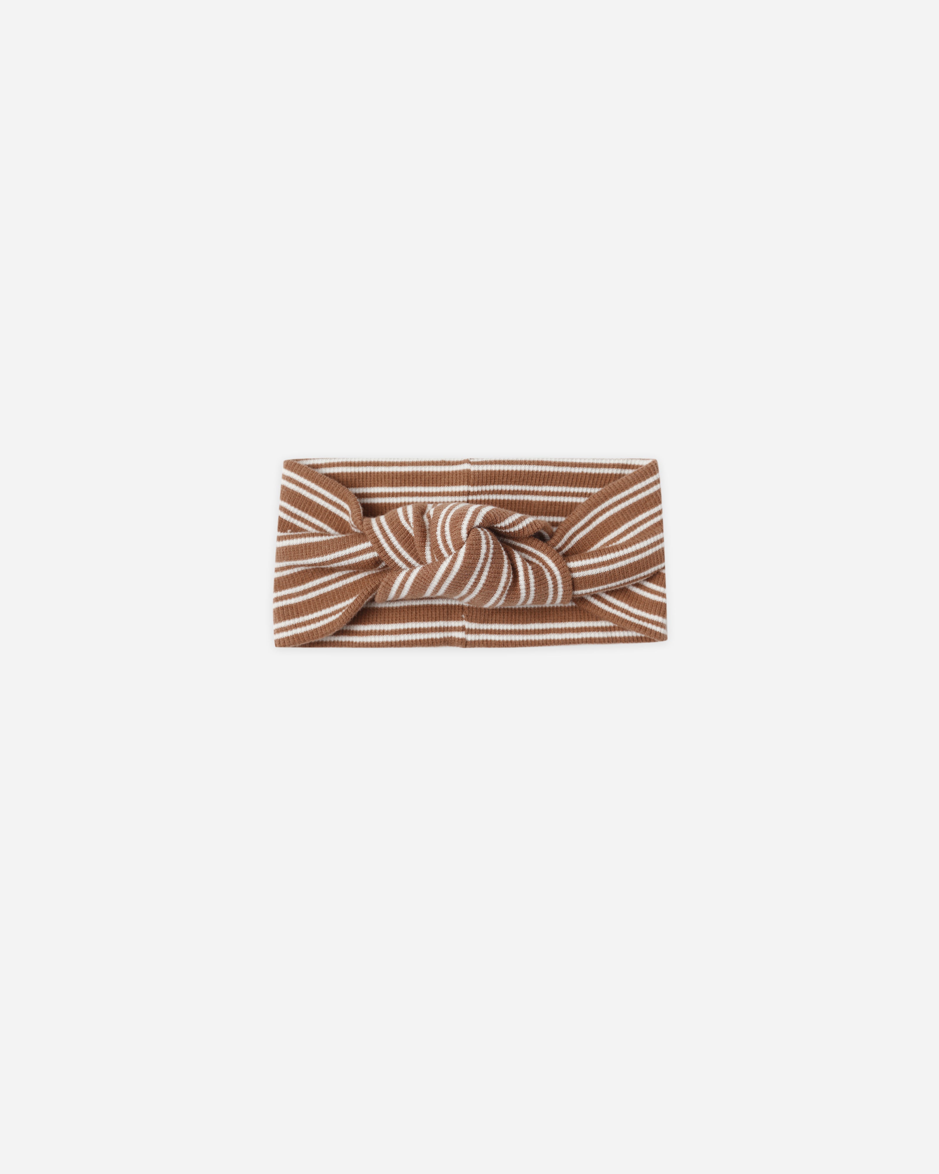 Ribbed Knotted Headband || Cedar Micro Stripe