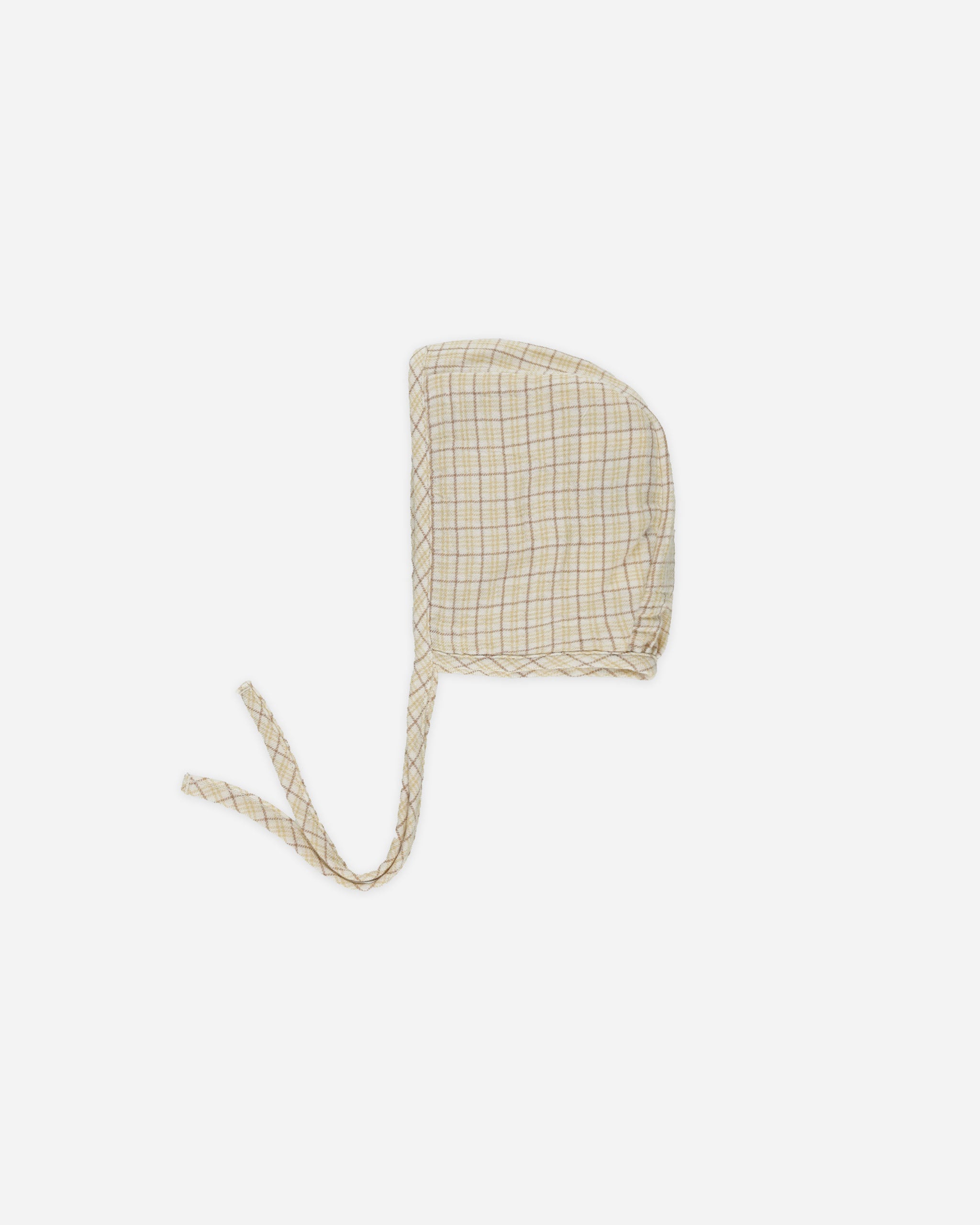 Baby Bonnet || Yellow Plaid