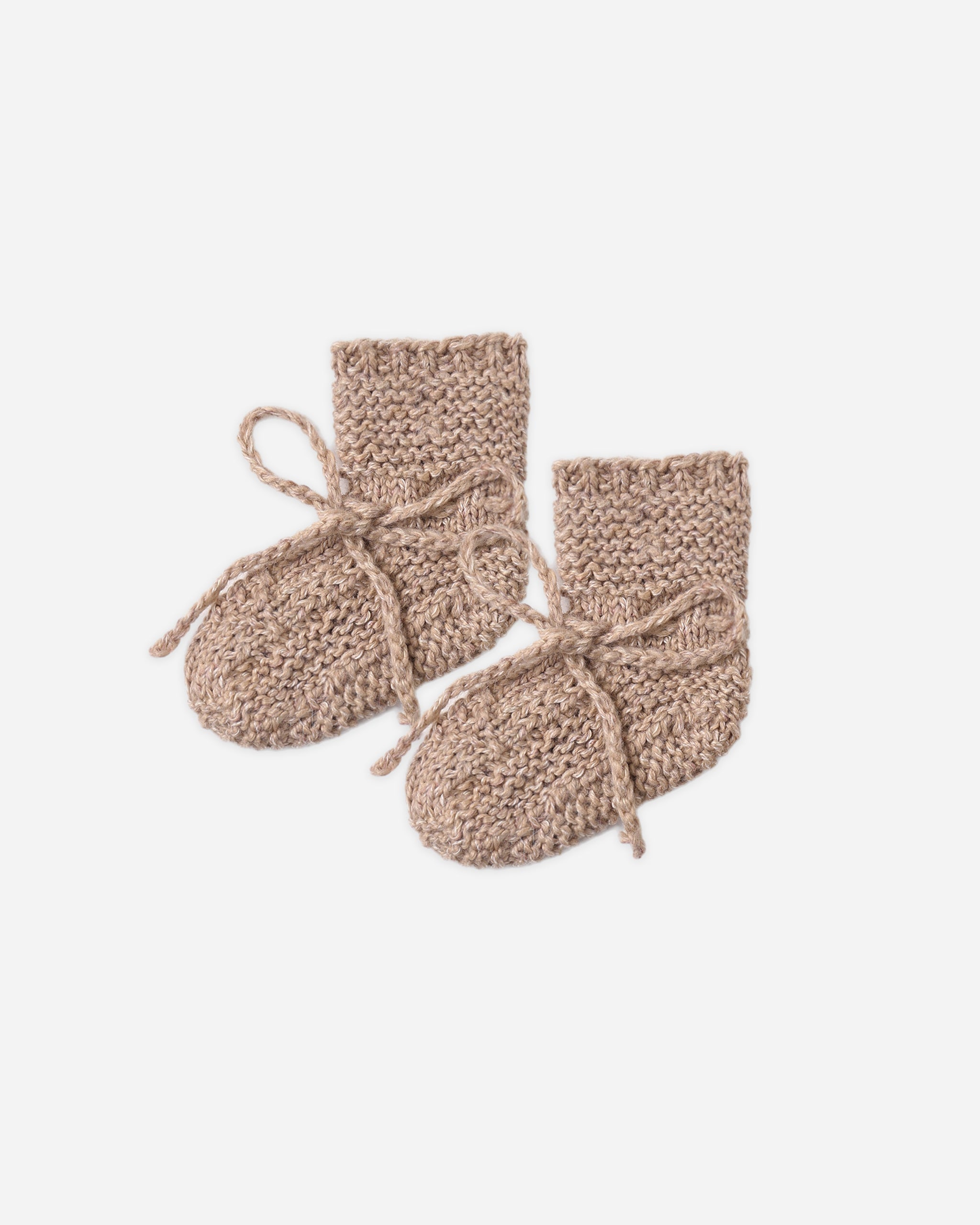 Knit Booties Heathered Almond - Rylee + Cru | Kids Clothes | Trendy Baby Clothes | Modern Infant Outfits |