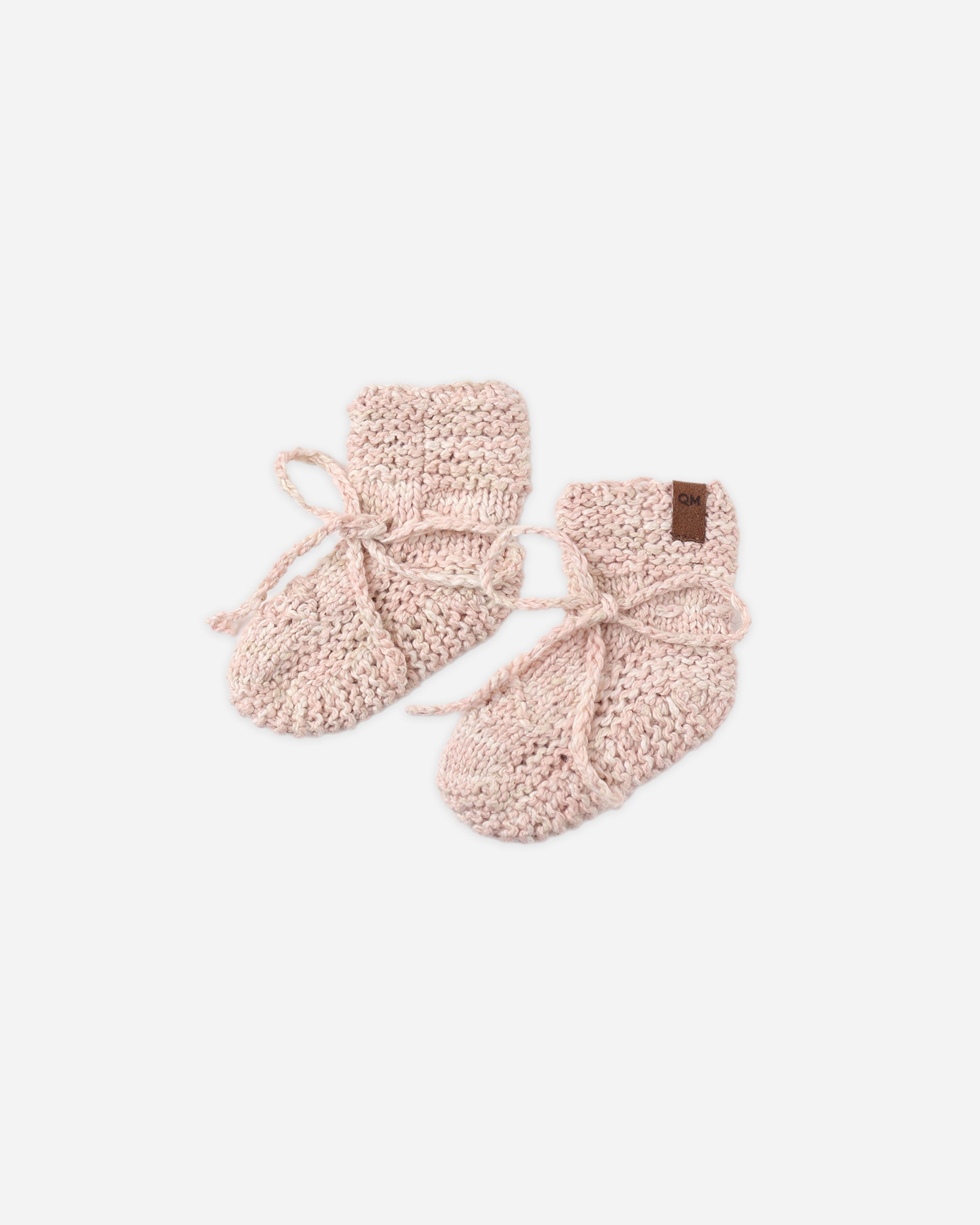 Knit Booties Dusty Rose Speckle - Rylee + Cru | Kids Clothes | Trendy Baby Clothes | Modern Infant Outfits |