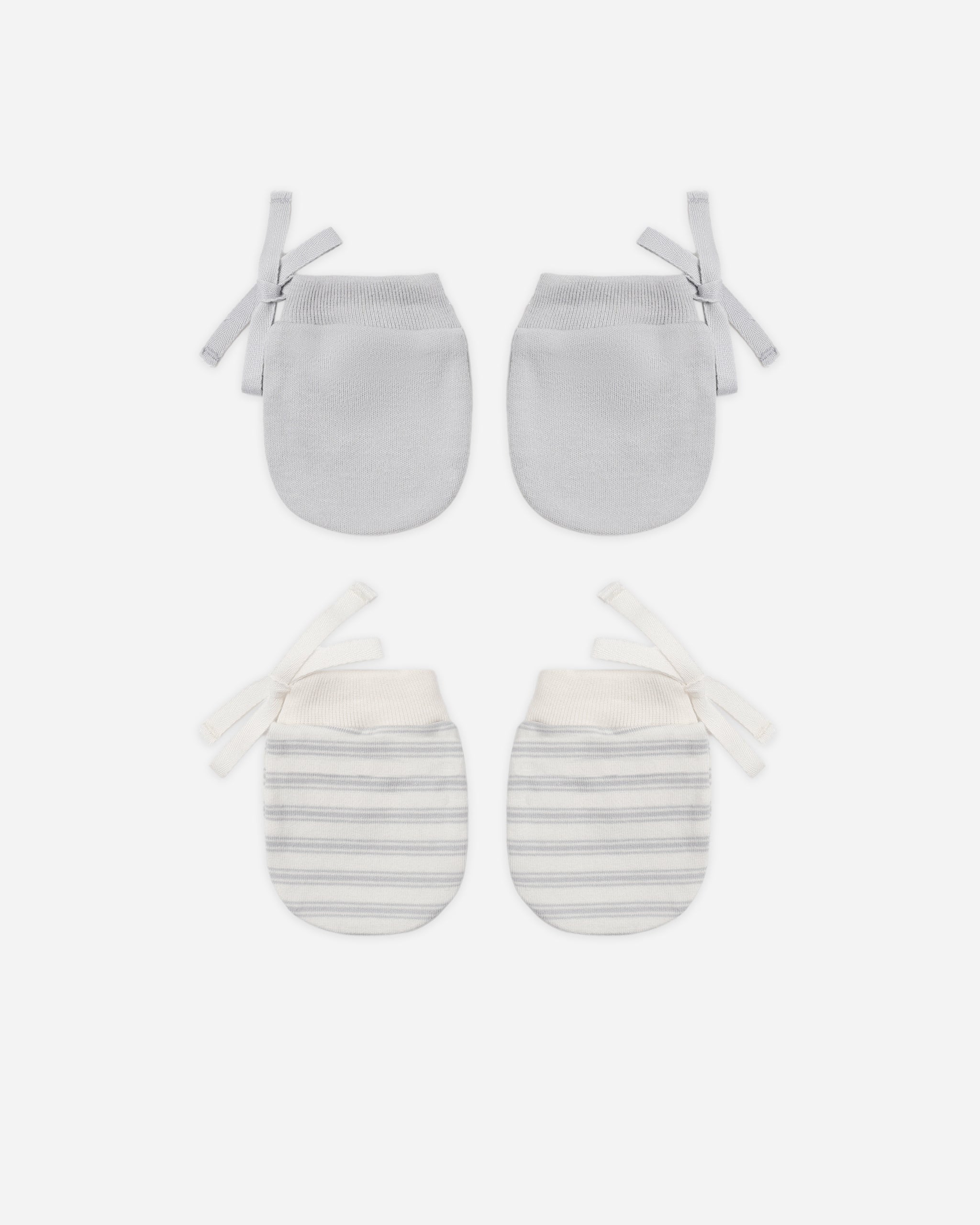 No Scratch Mittens, Set Of 2 Cloud Stripe, Cloud - Rylee + Cru | Kids Clothes | Trendy Baby Clothes | Modern Infant Outfits |
