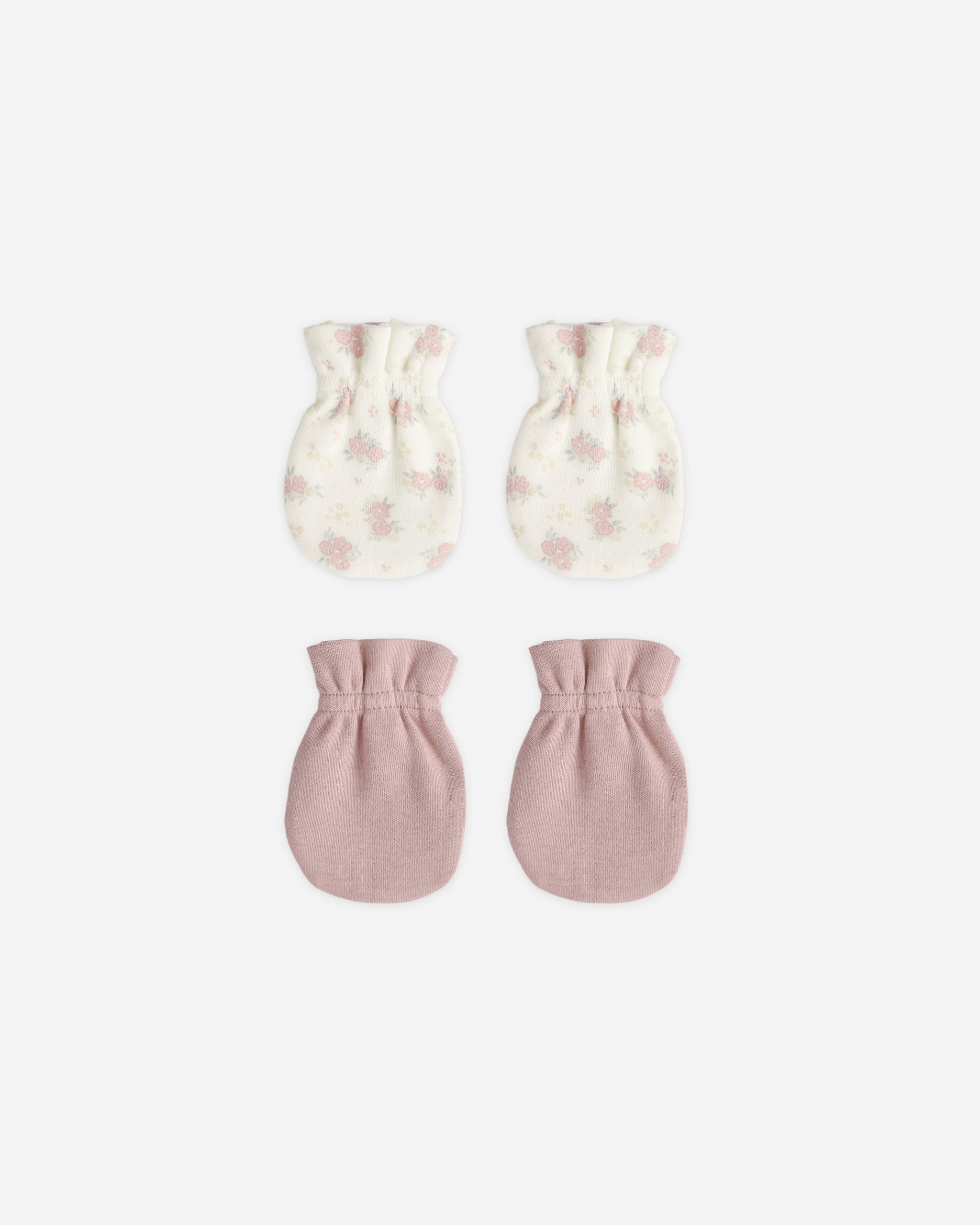 No Scratch Mittens Set Mauve, Flower Field - Rylee + Cru | Kids Clothes | Trendy Baby Clothes | Modern Infant Outfits |