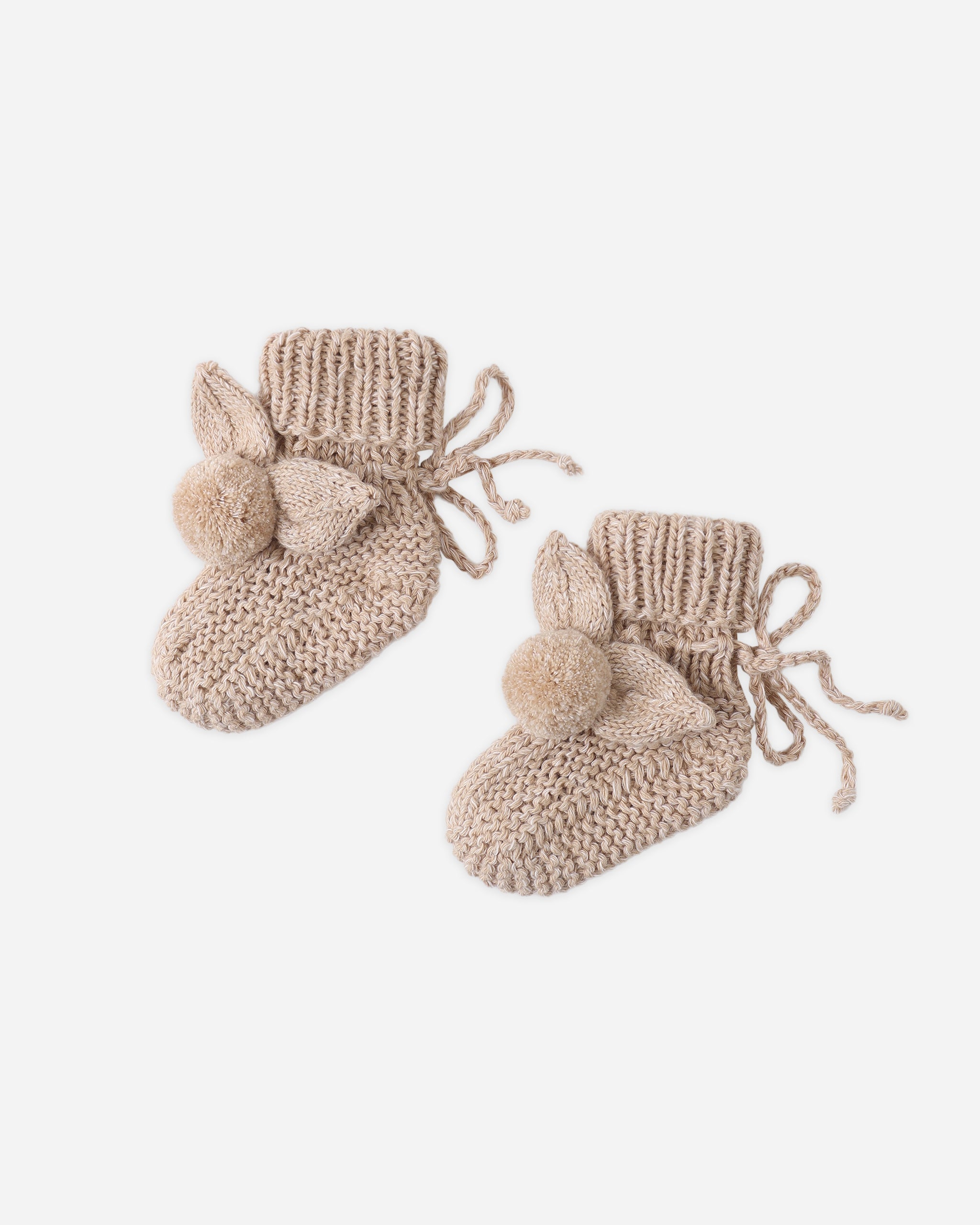 Bunny Knit Booties Heathered Latte - Rylee + Cru | Kids Clothes | Trendy Baby Clothes | Modern Infant Outfits |