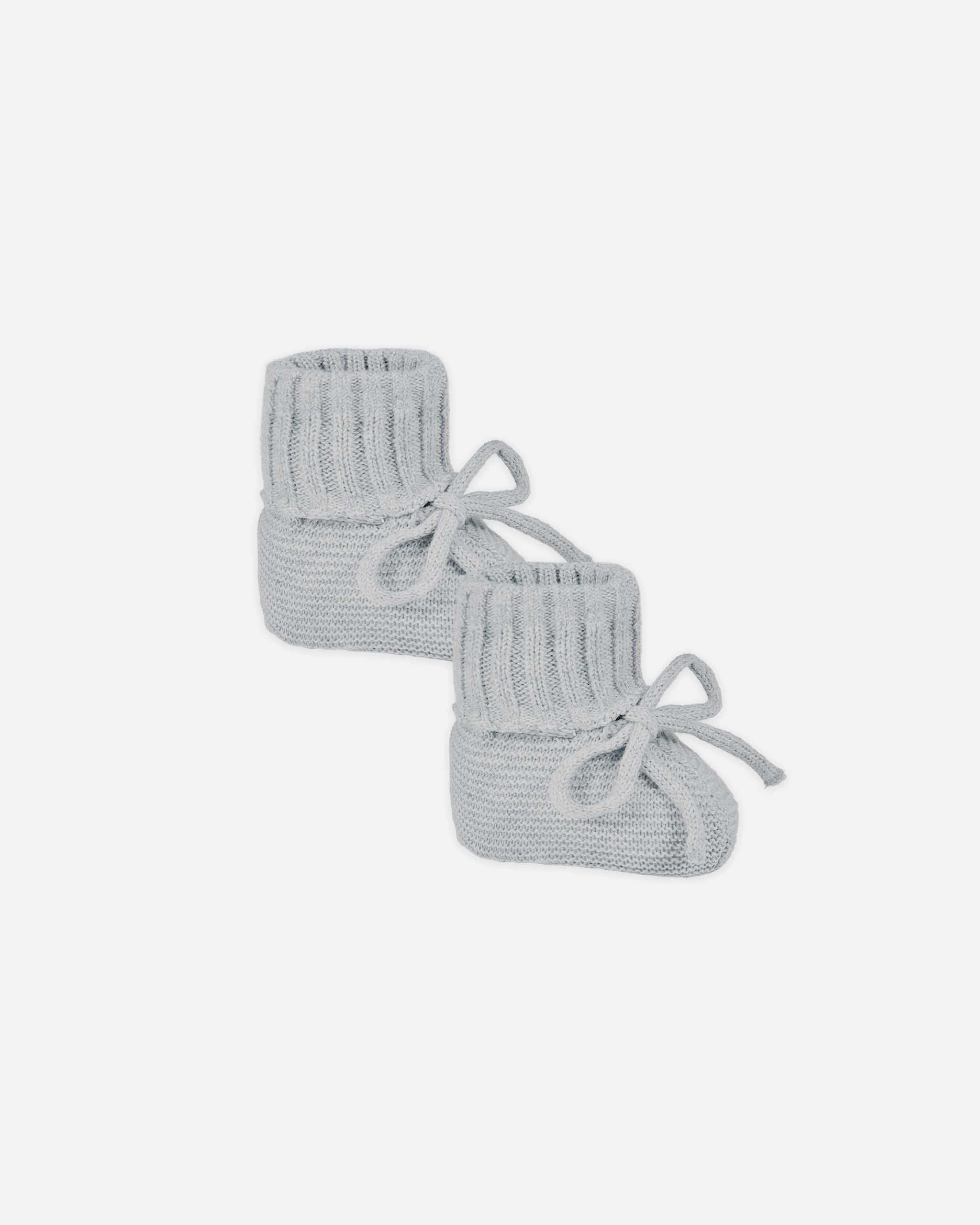 Knit Booties || Heathered Dusty Blue - Rylee + Cru | Kids Clothes | Trendy Baby Clothes | Modern Infant Outfits |