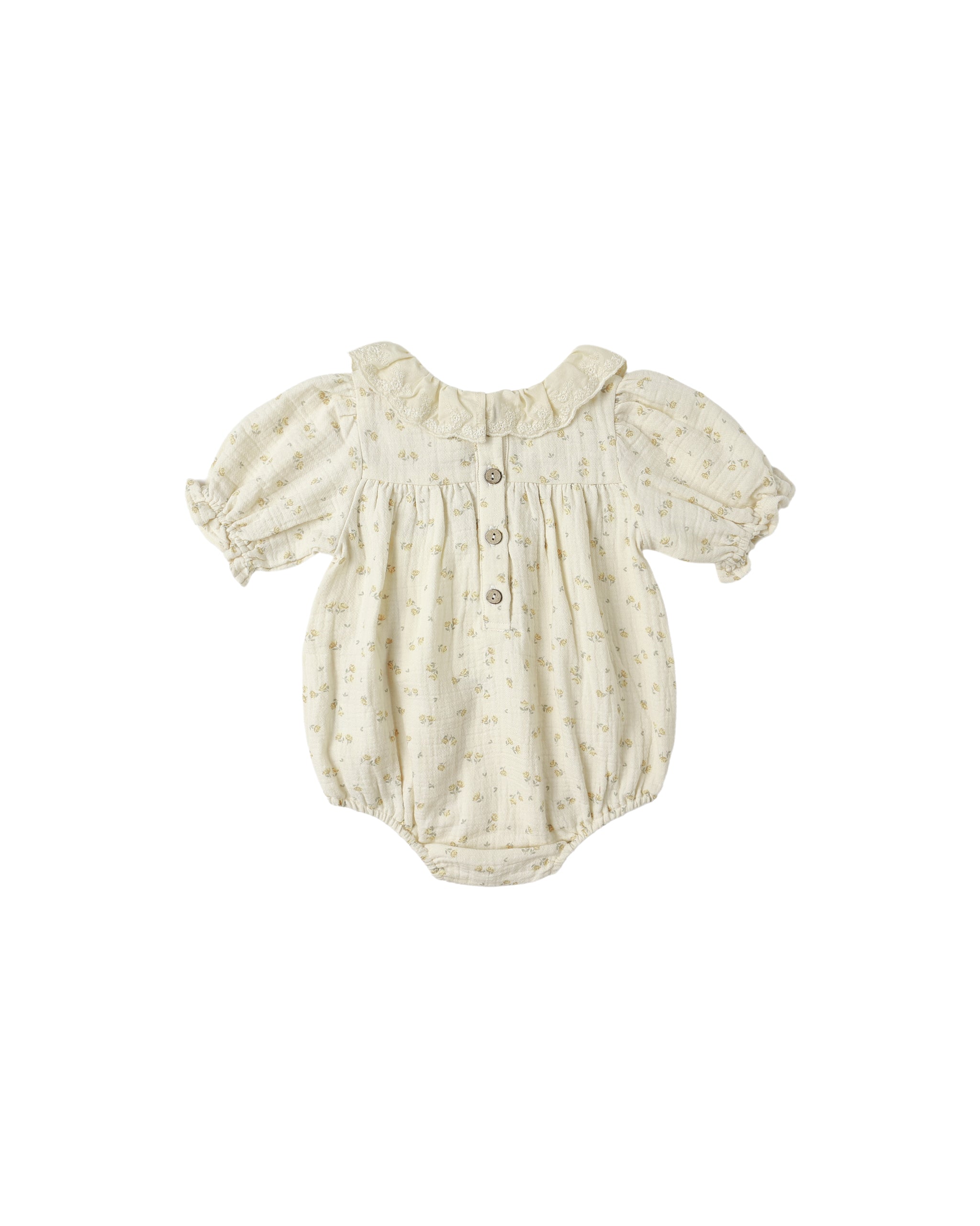 Collared bubble jumpsuit || Golden Floral