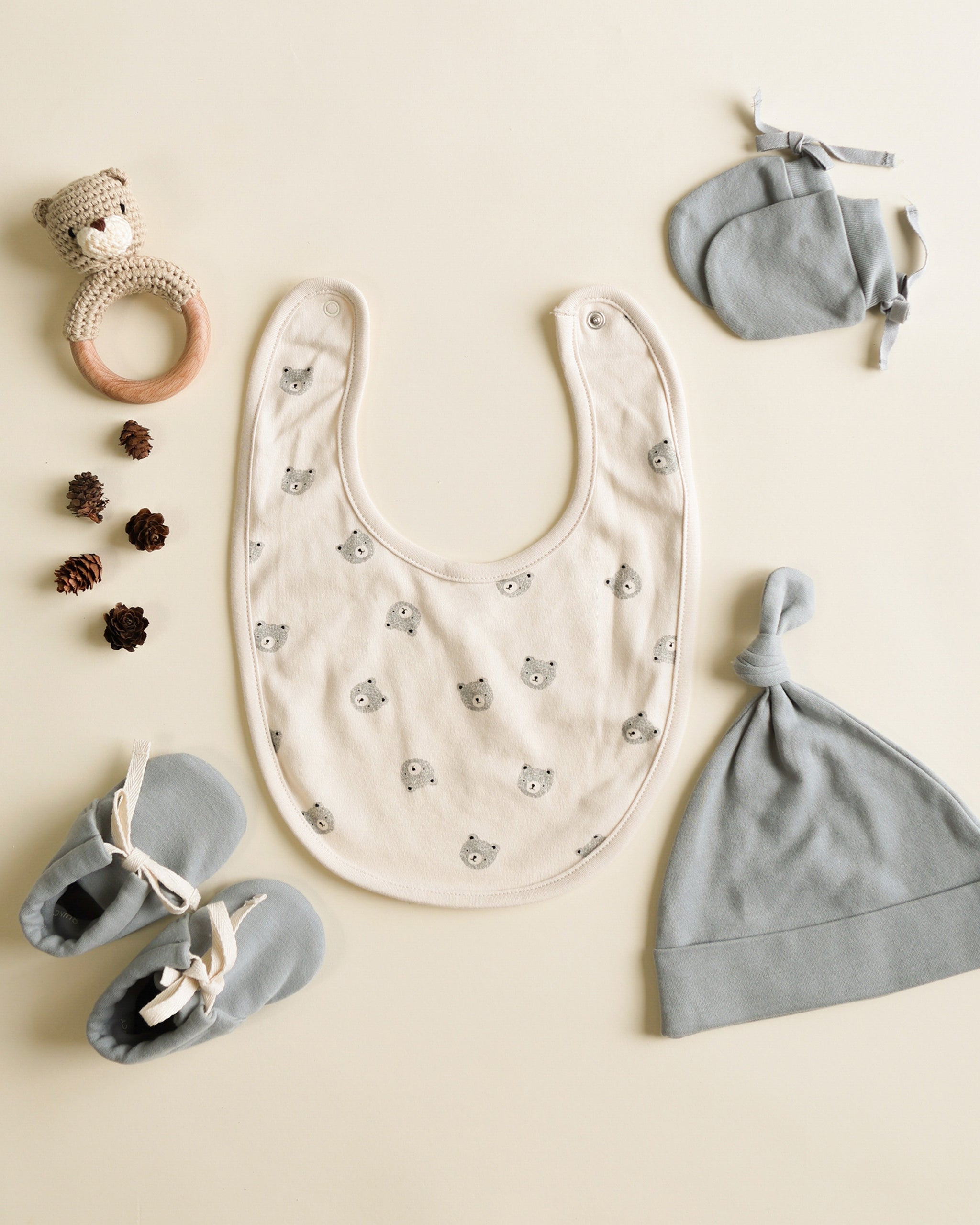 Knotted Baby Hat || Steel Blue