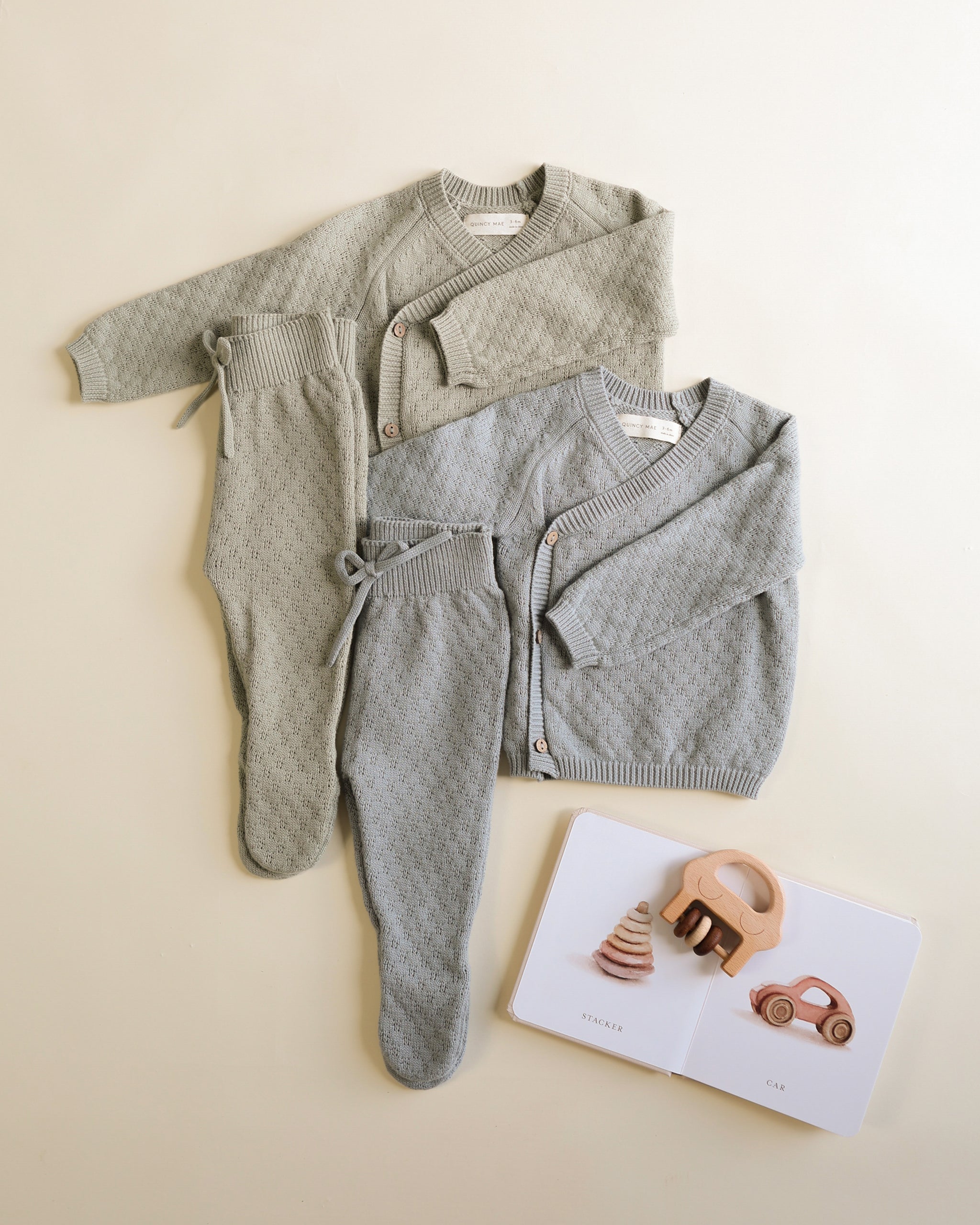 Knit Wrap Top + Pant Set || Steel Blue