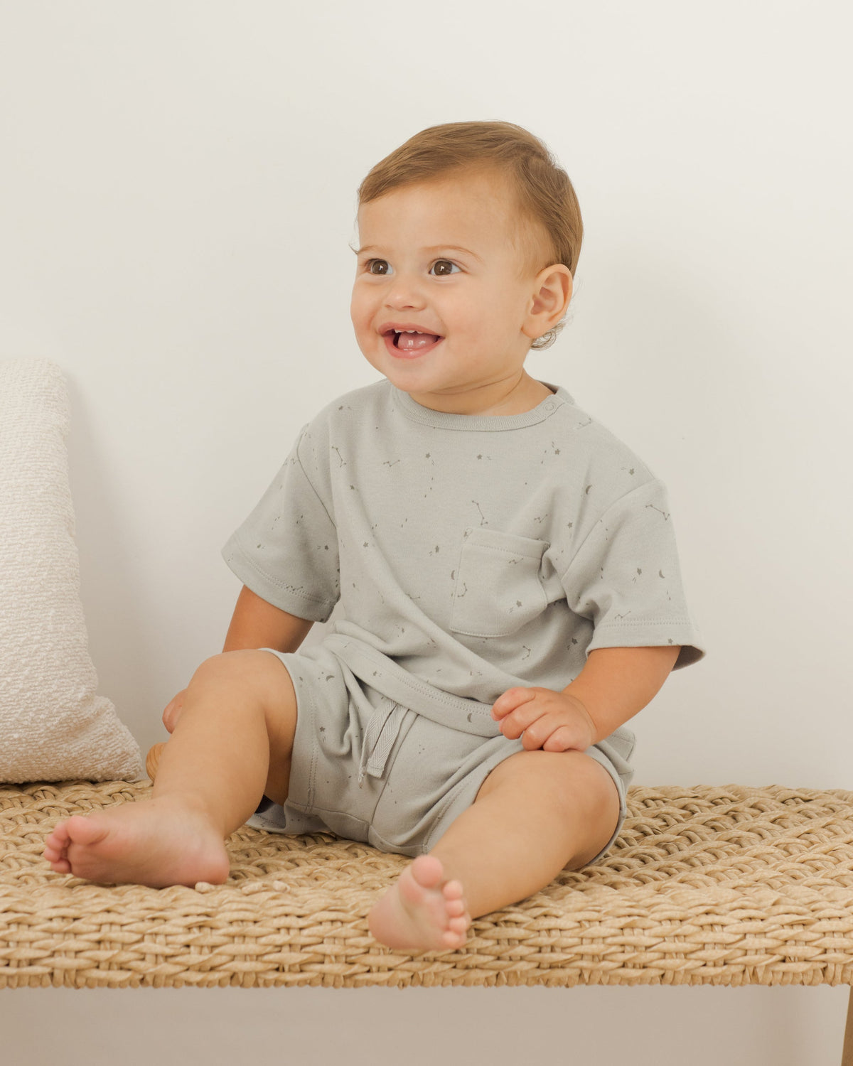 QUINCY MAE WOVEN BOXY TOP + SHORT SET main image 1