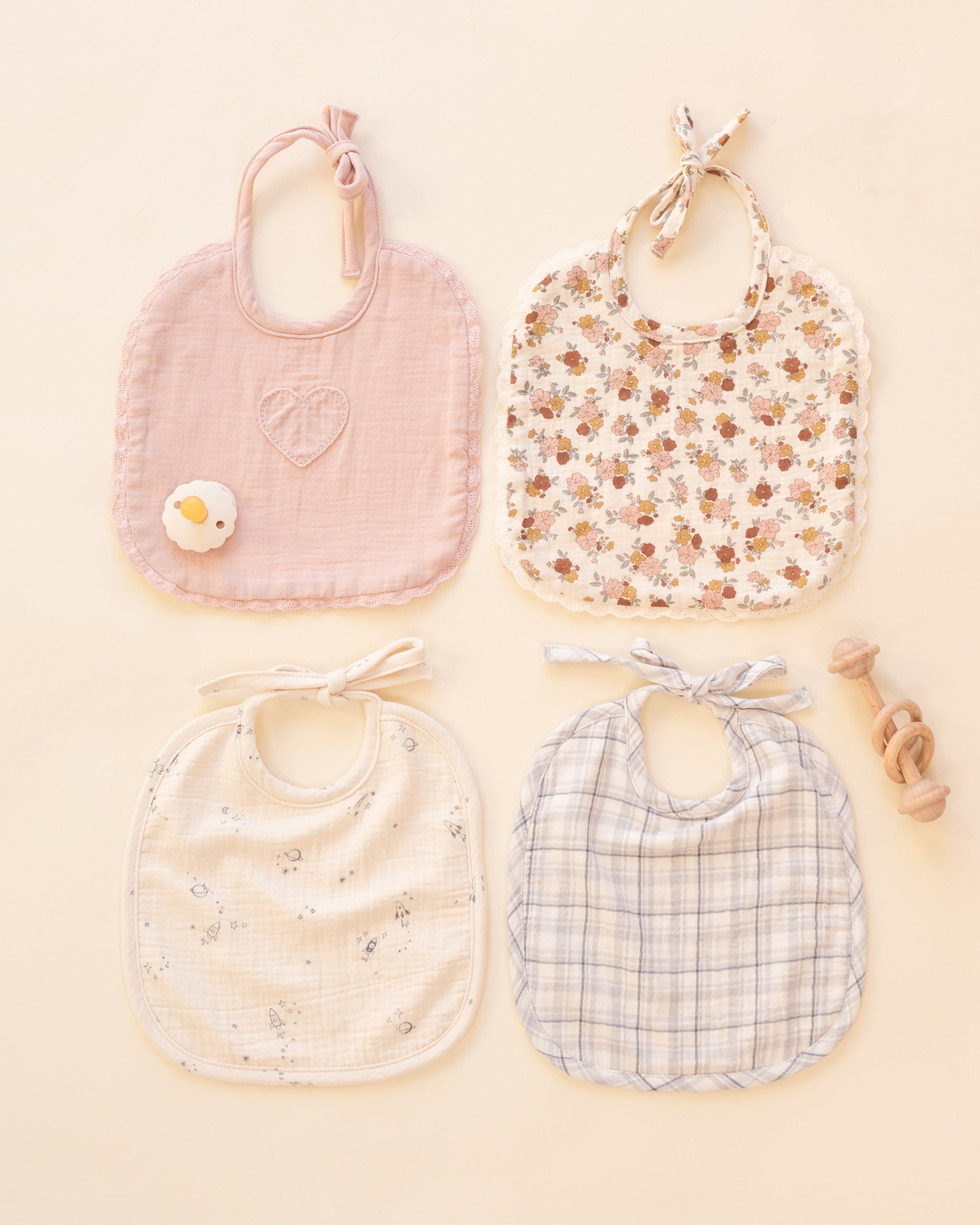Woven Tie Bib Bloom - Rylee + Cru | Kids Clothes | Trendy Baby Clothes | Modern Infant Outfits |