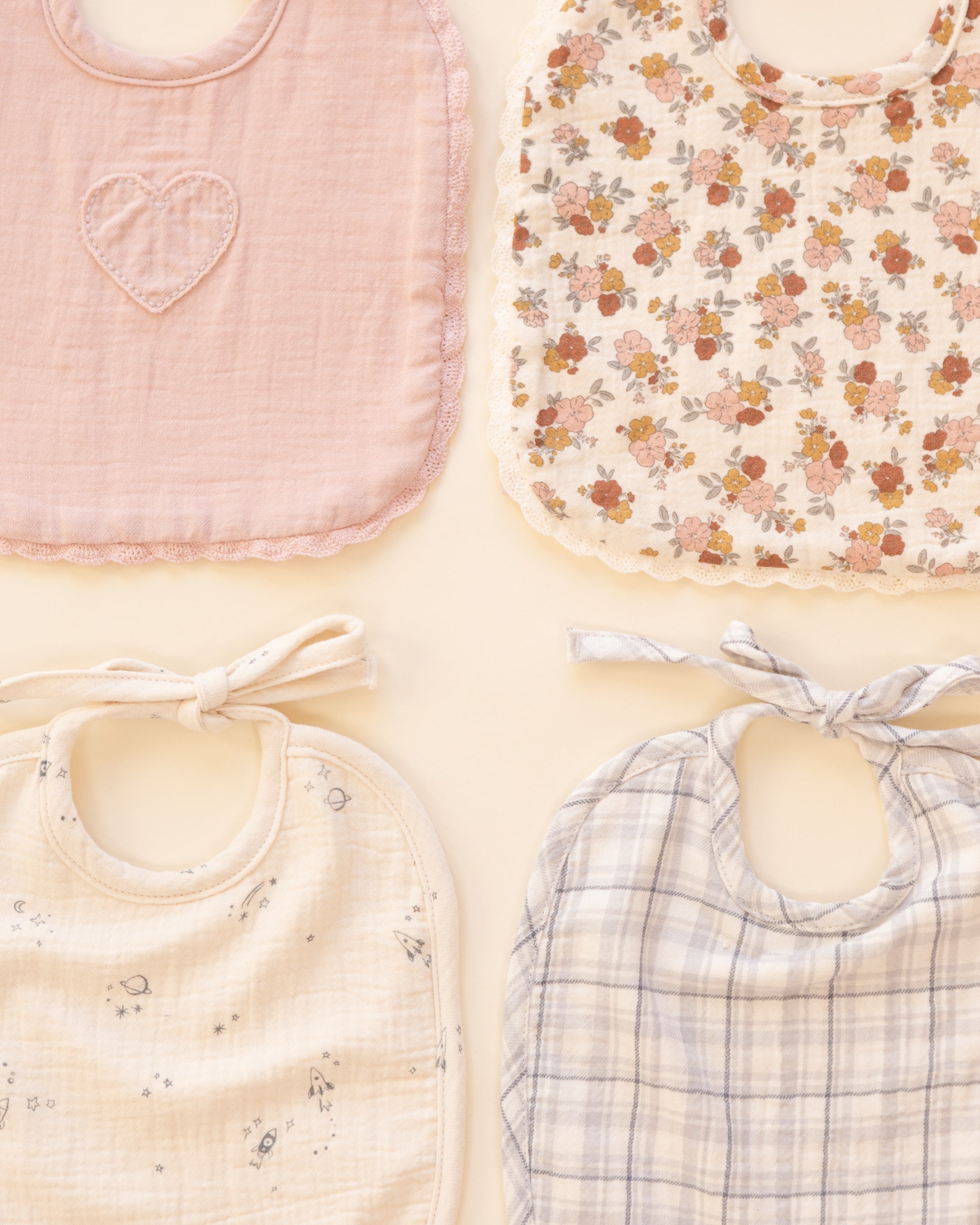 Woven Tie Bib Space - Rylee + Cru | Kids Clothes | Trendy Baby Clothes | Modern Infant Outfits |