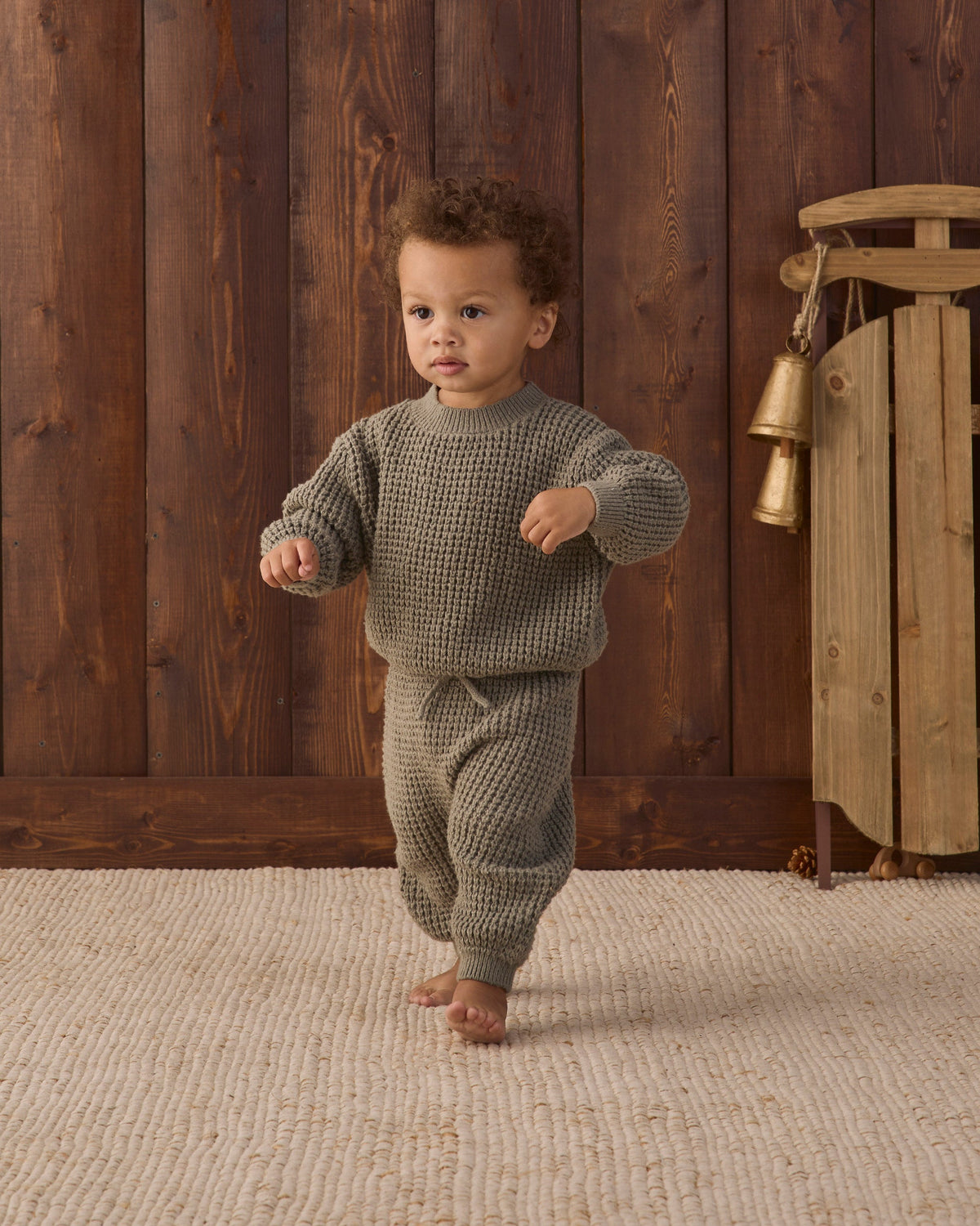 Chunky Knit Sweater Spruce - Rylee + Cru | Kids Clothes | Trendy Baby Clothes | Modern Infant Outfits |