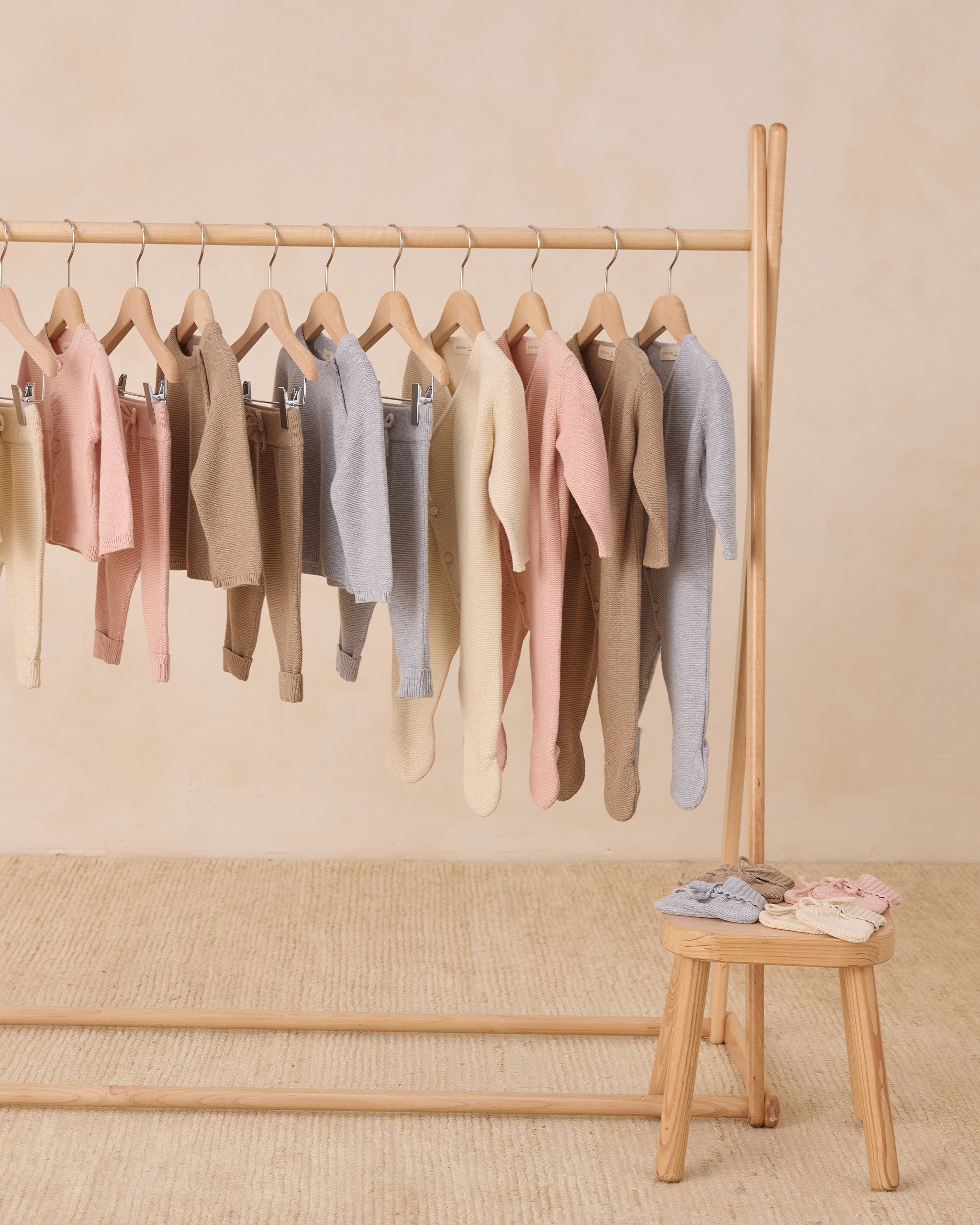 Knit Booties || Heathered Dusty Blue - Rylee + Cru | Kids Clothes | Trendy Baby Clothes | Modern Infant Outfits |