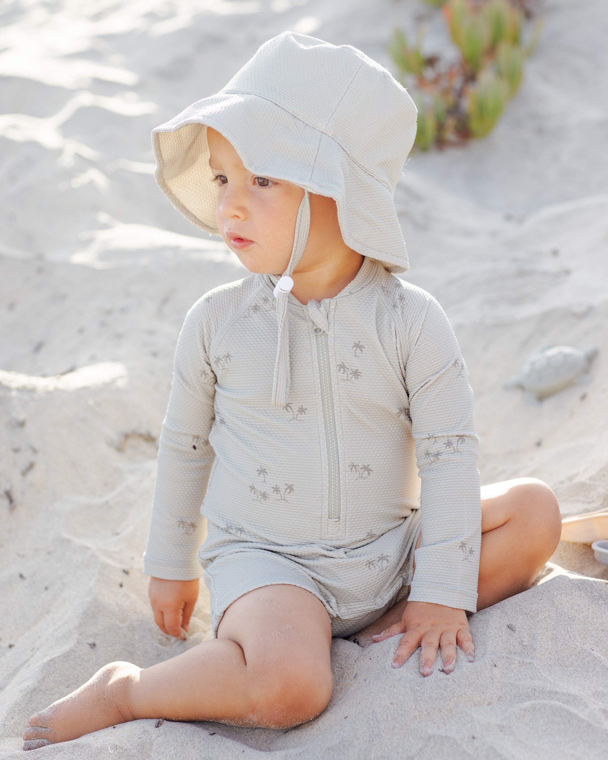 Long Sleeve One-Piece Rashguard Palm - Rylee + Cru | Kids Clothes | Trendy Baby Clothes | Modern Infant Outfits |