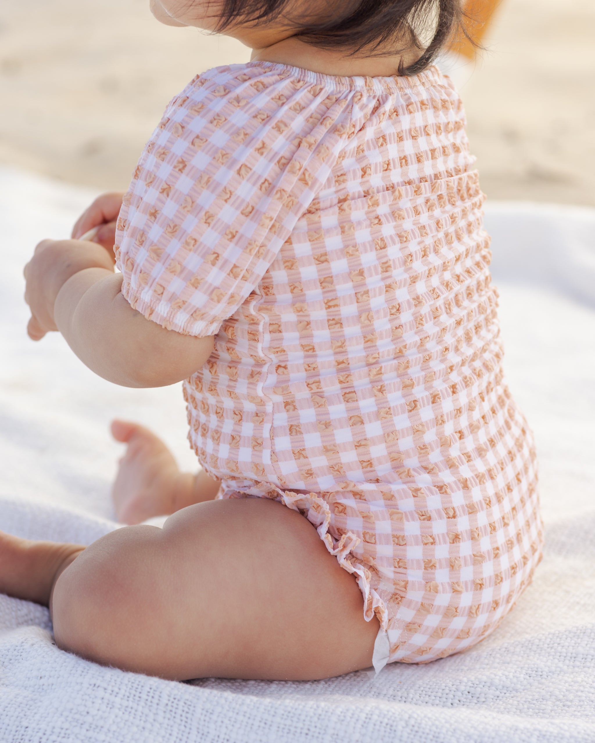 Catalina One-Piece Melon Check - Rylee + Cru | Kids Clothes | Trendy Baby Clothes | Modern Infant Outfits |