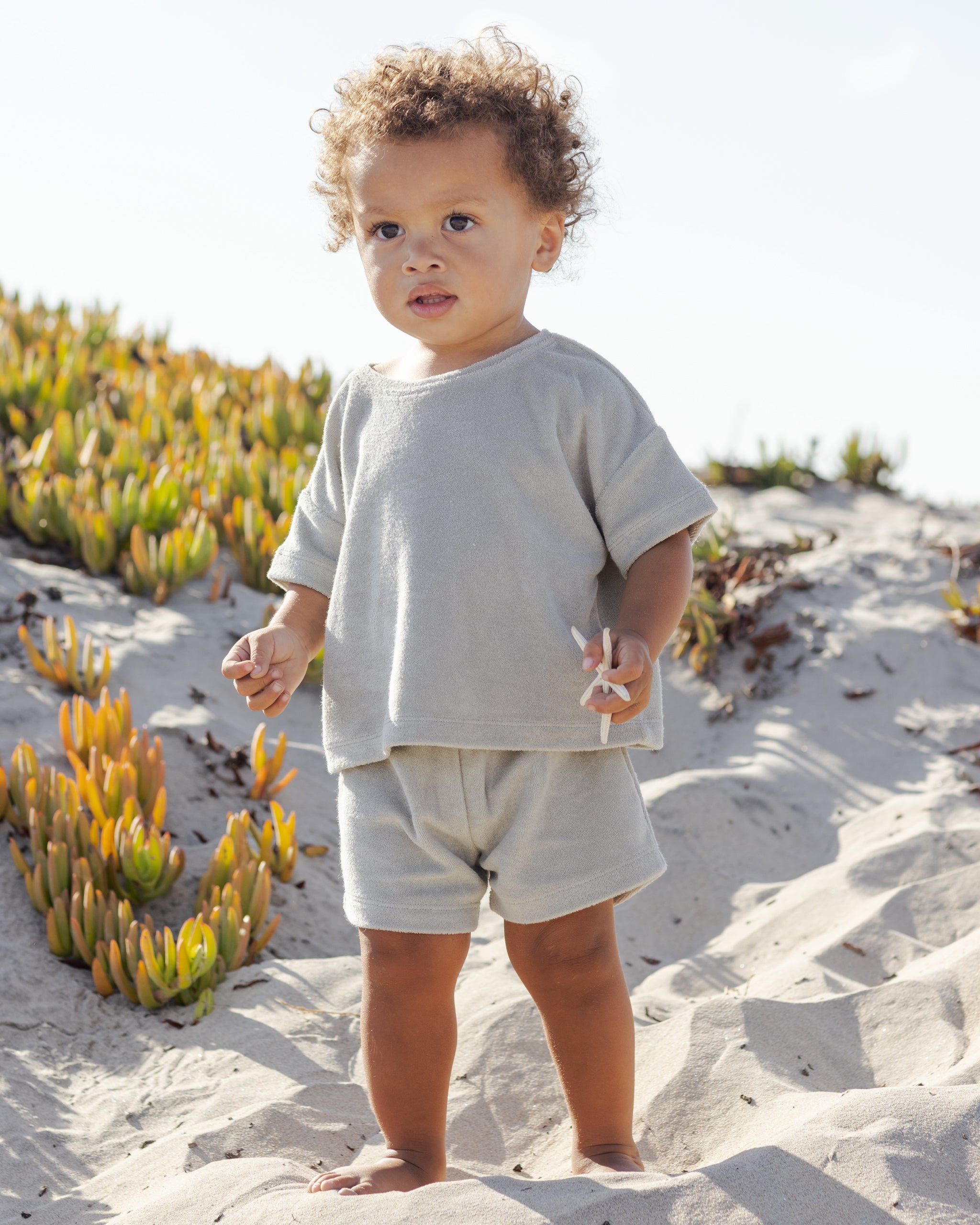 Terry Tee + Short Set Sage - Rylee + Cru | Kids Clothes | Trendy Baby Clothes | Modern Infant Outfits |