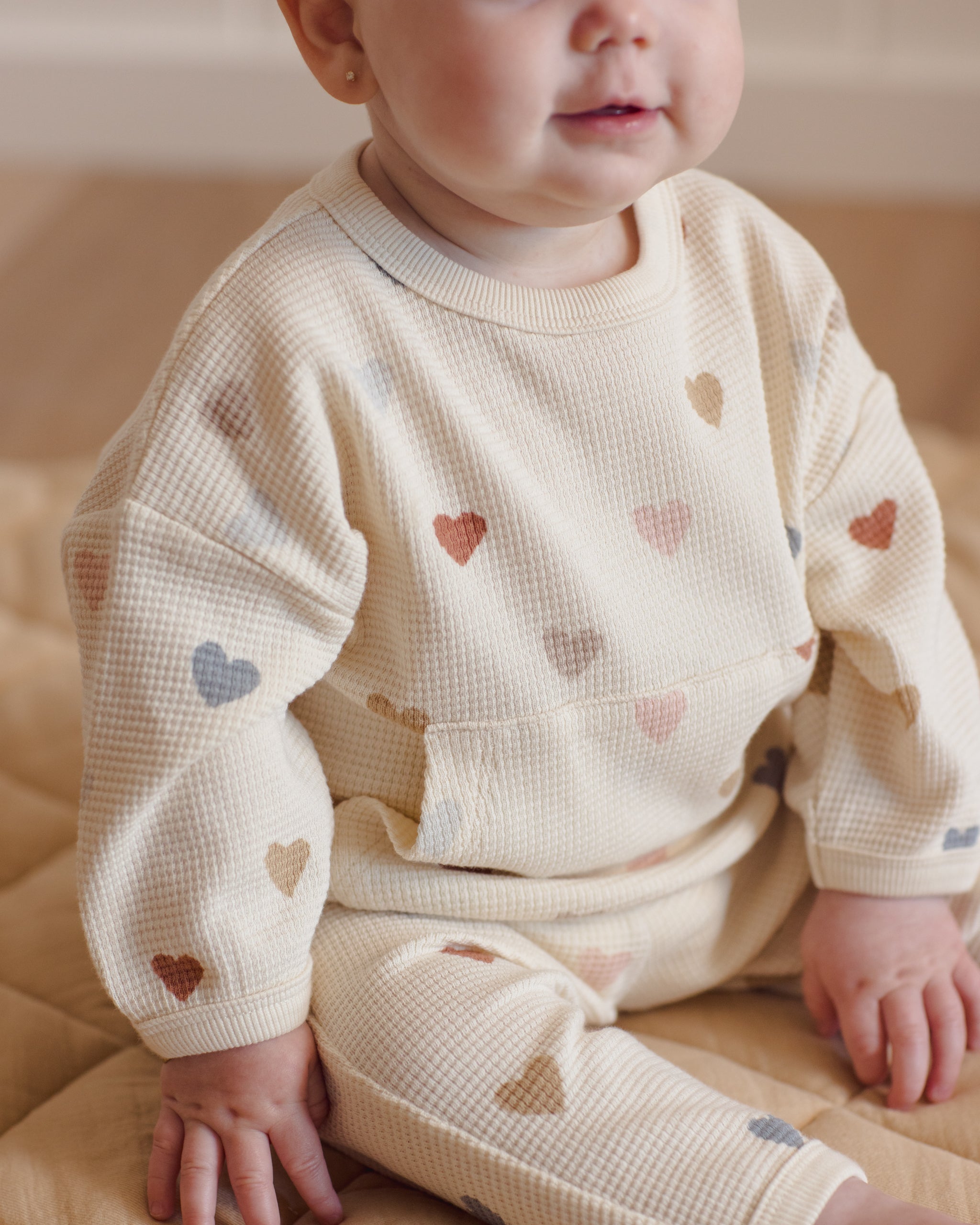 Waffle Sweater Set Confetti Hearts - Rylee + Cru | Kids Clothes | Trendy Baby Clothes | Modern Infant Outfits |