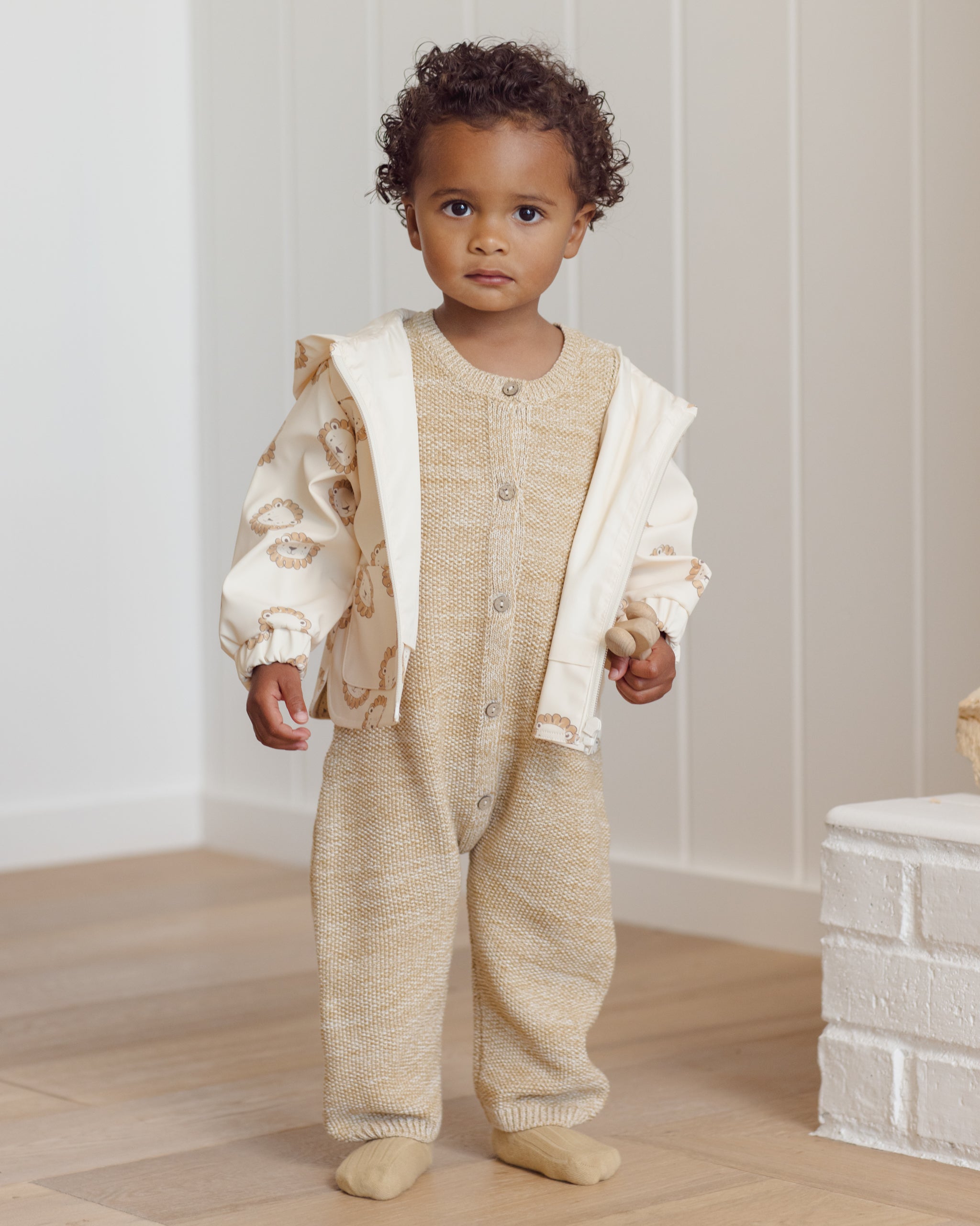 Knit Jumpsuit Heathered Honey - Rylee + Cru | Kids Clothes | Trendy Baby Clothes | Modern Infant Outfits |