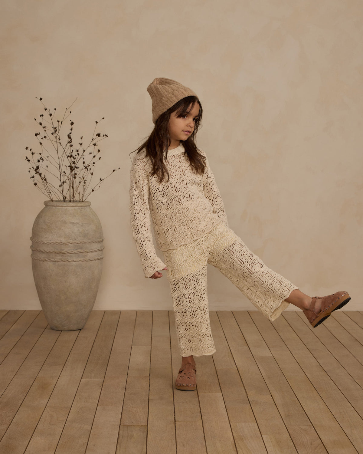Rylee + Cru Pointelle Knit Pant - Natural main image 0