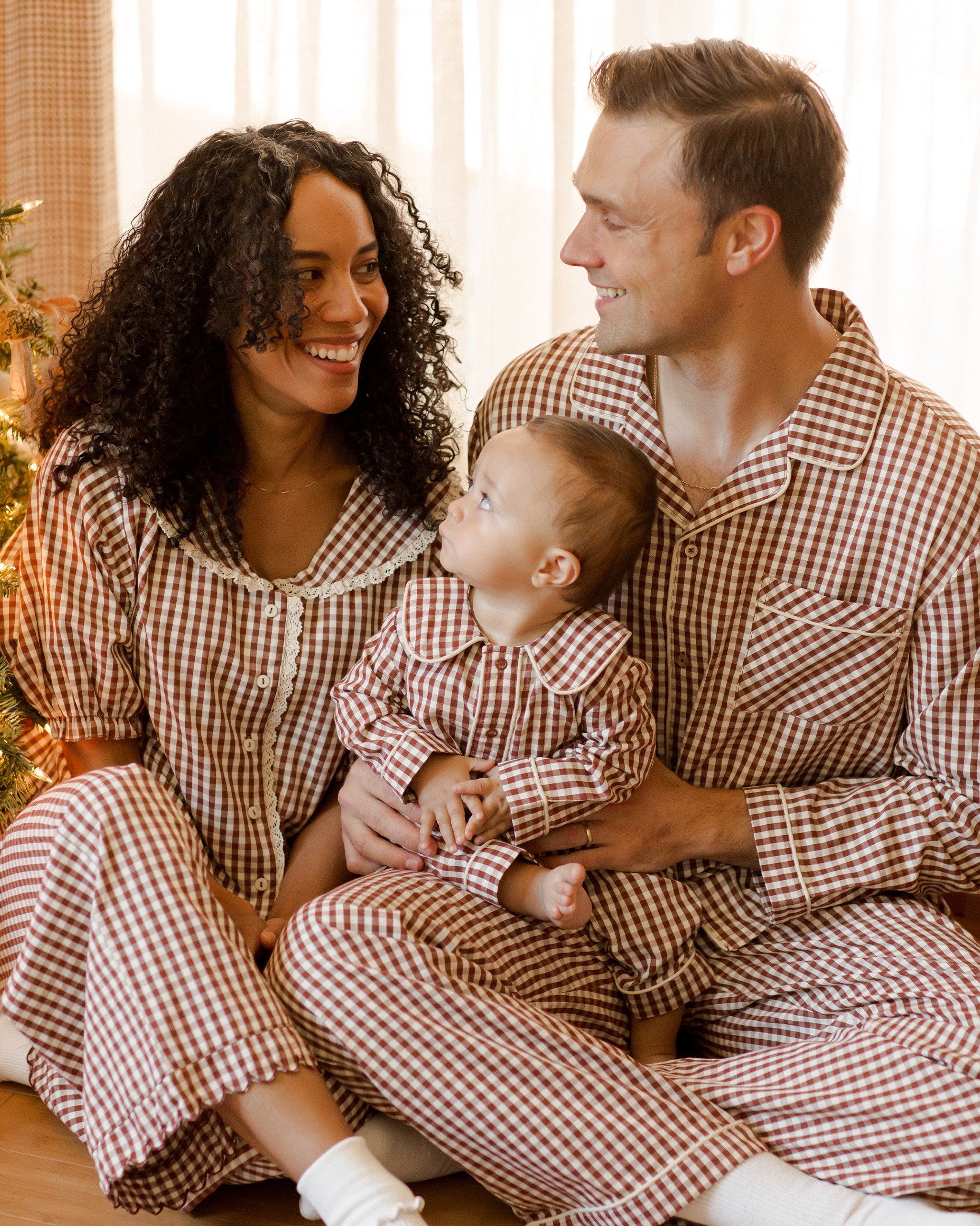 Ruffle Pajamas | Brick Gingham