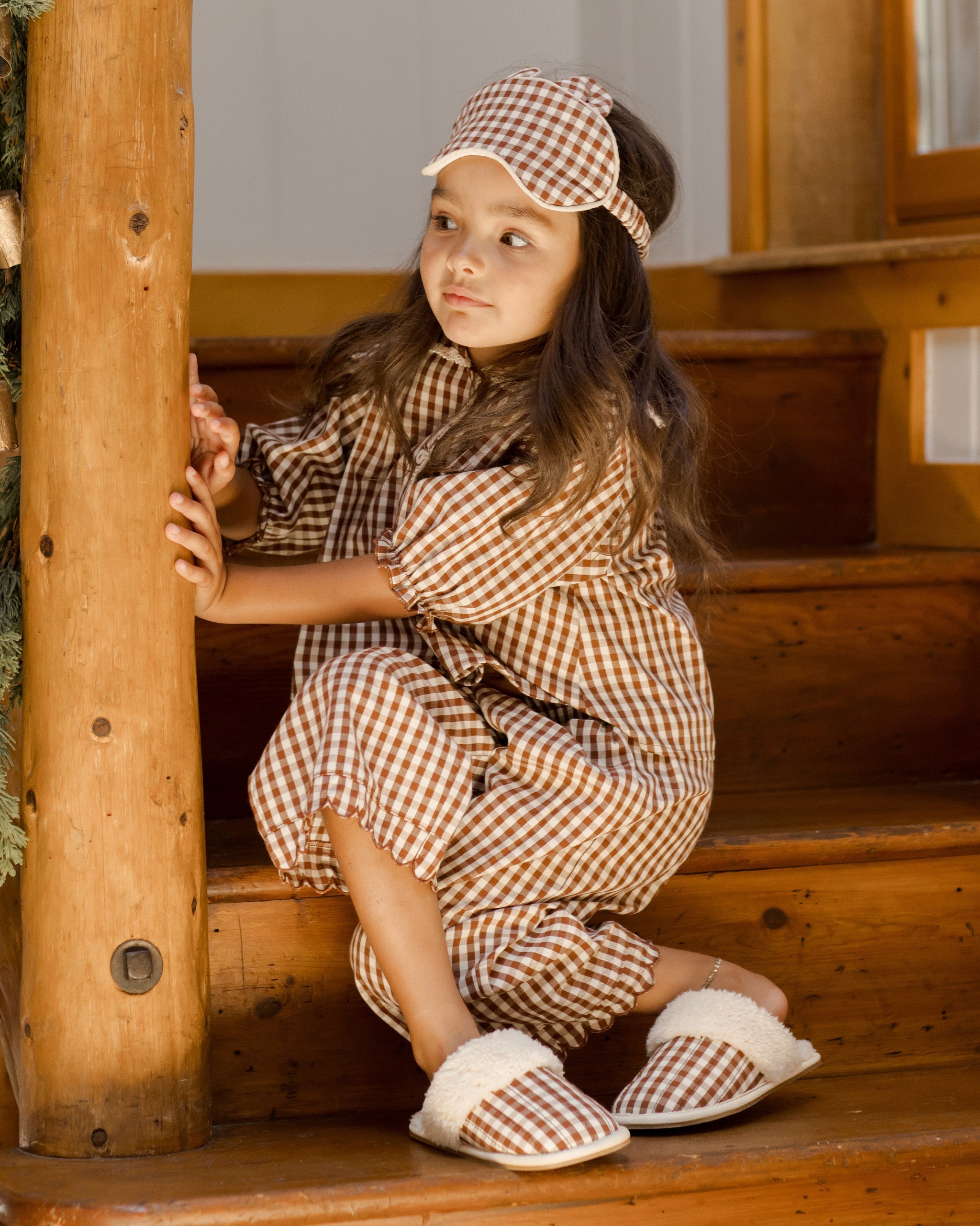 Ruffle Pajamas || Brick Gingham