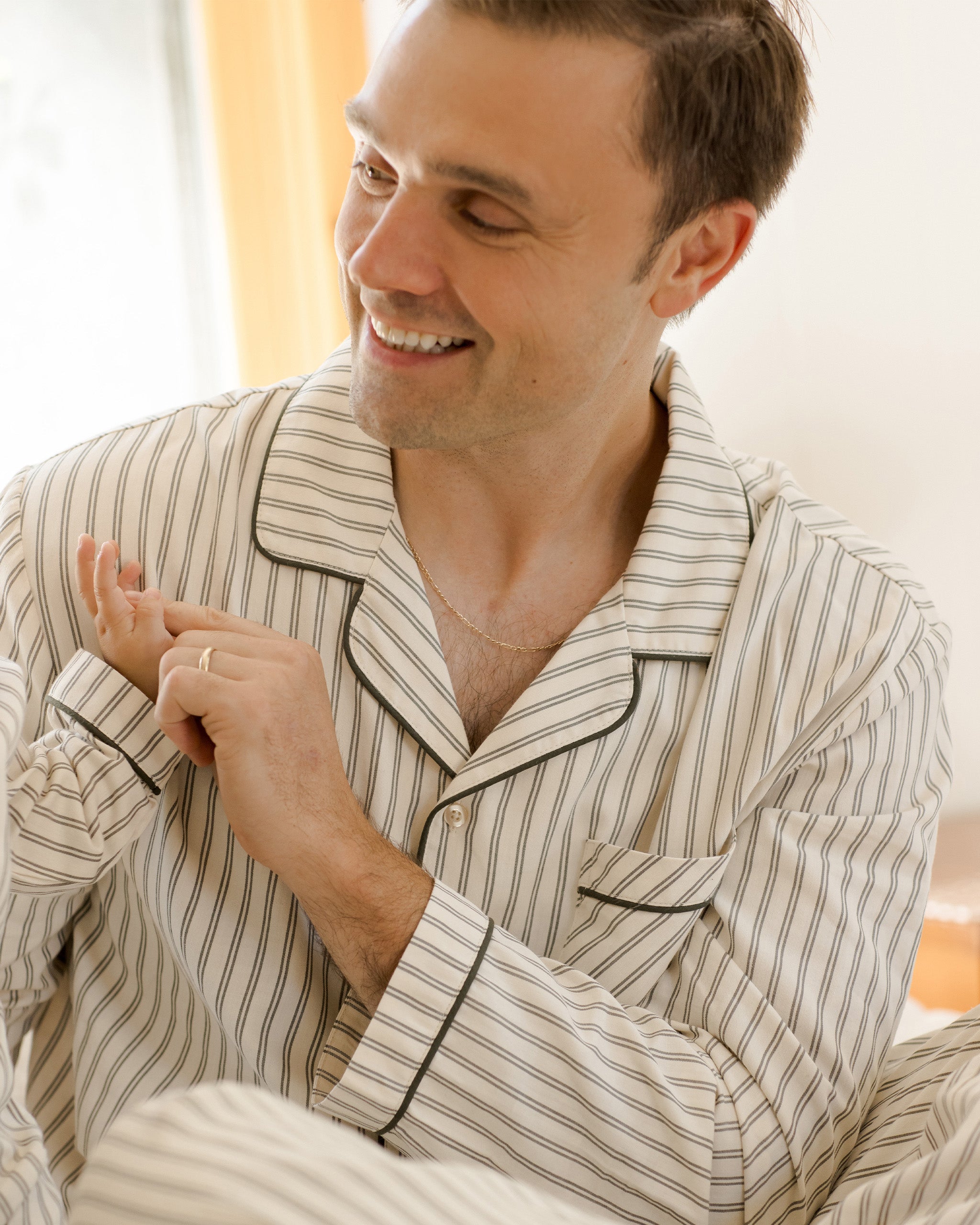 Men's Pajama Top | Forest Pinstripe