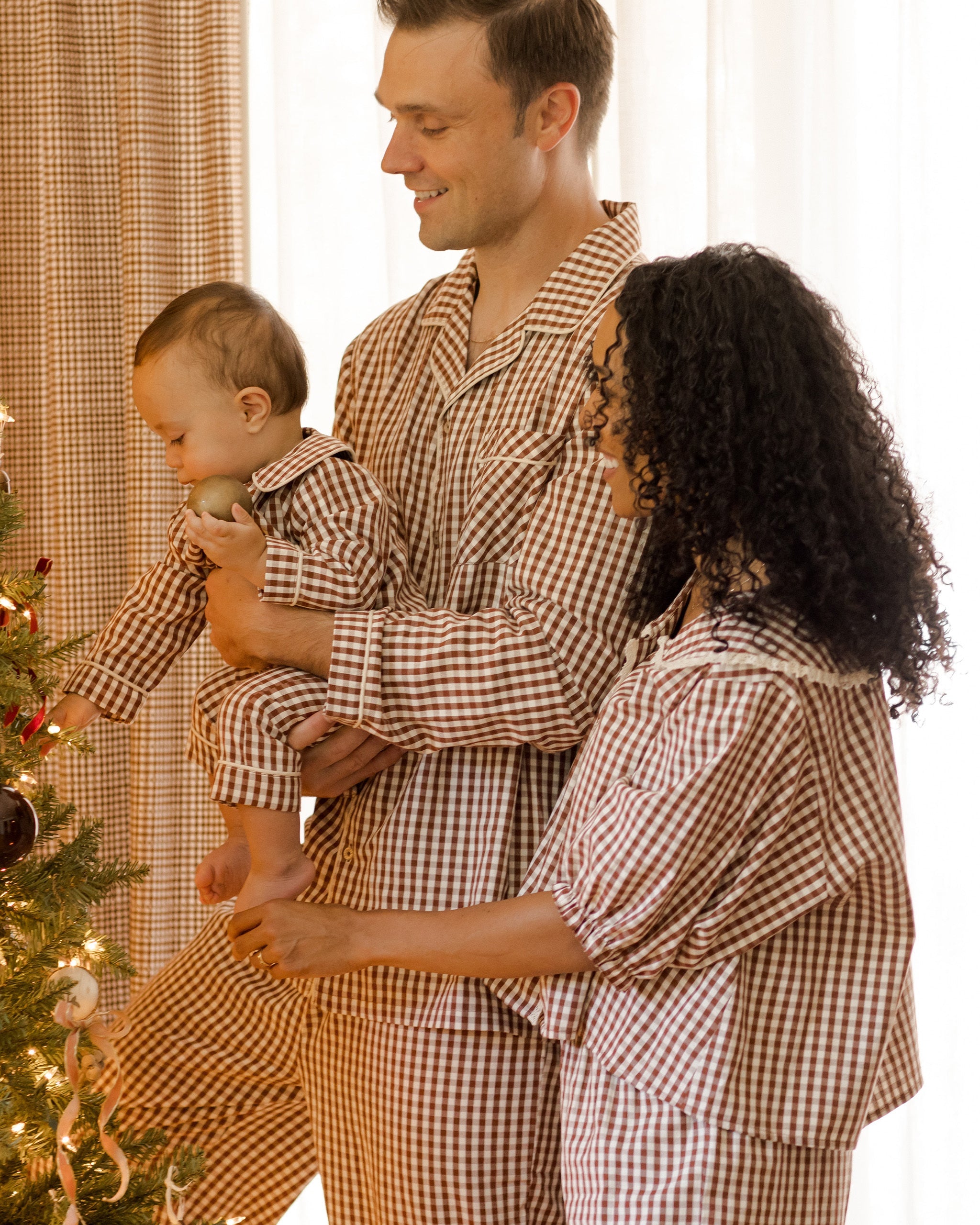 Ruffle Pajamas | Brick Gingham