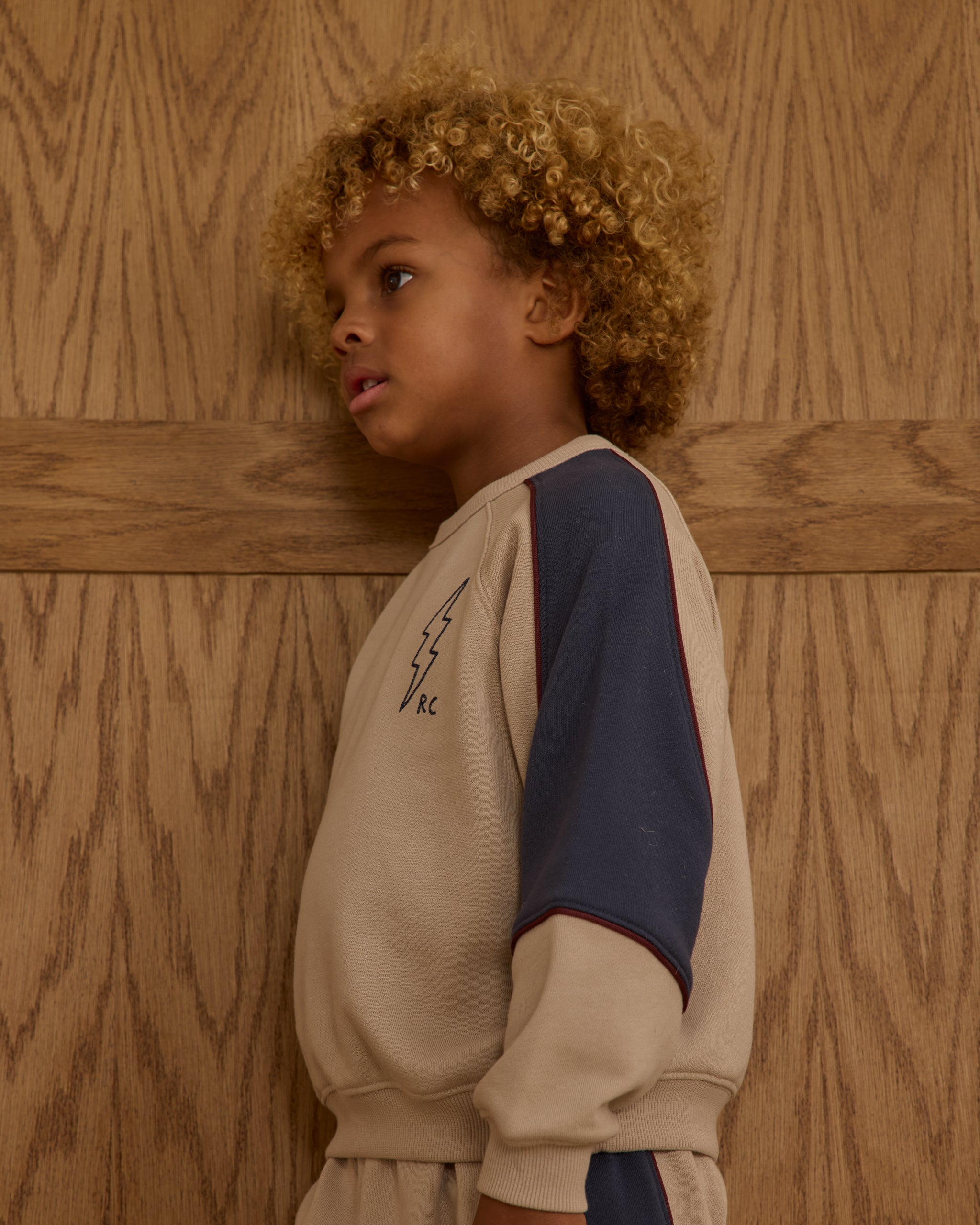 Paneled Sweatshirt || Stone