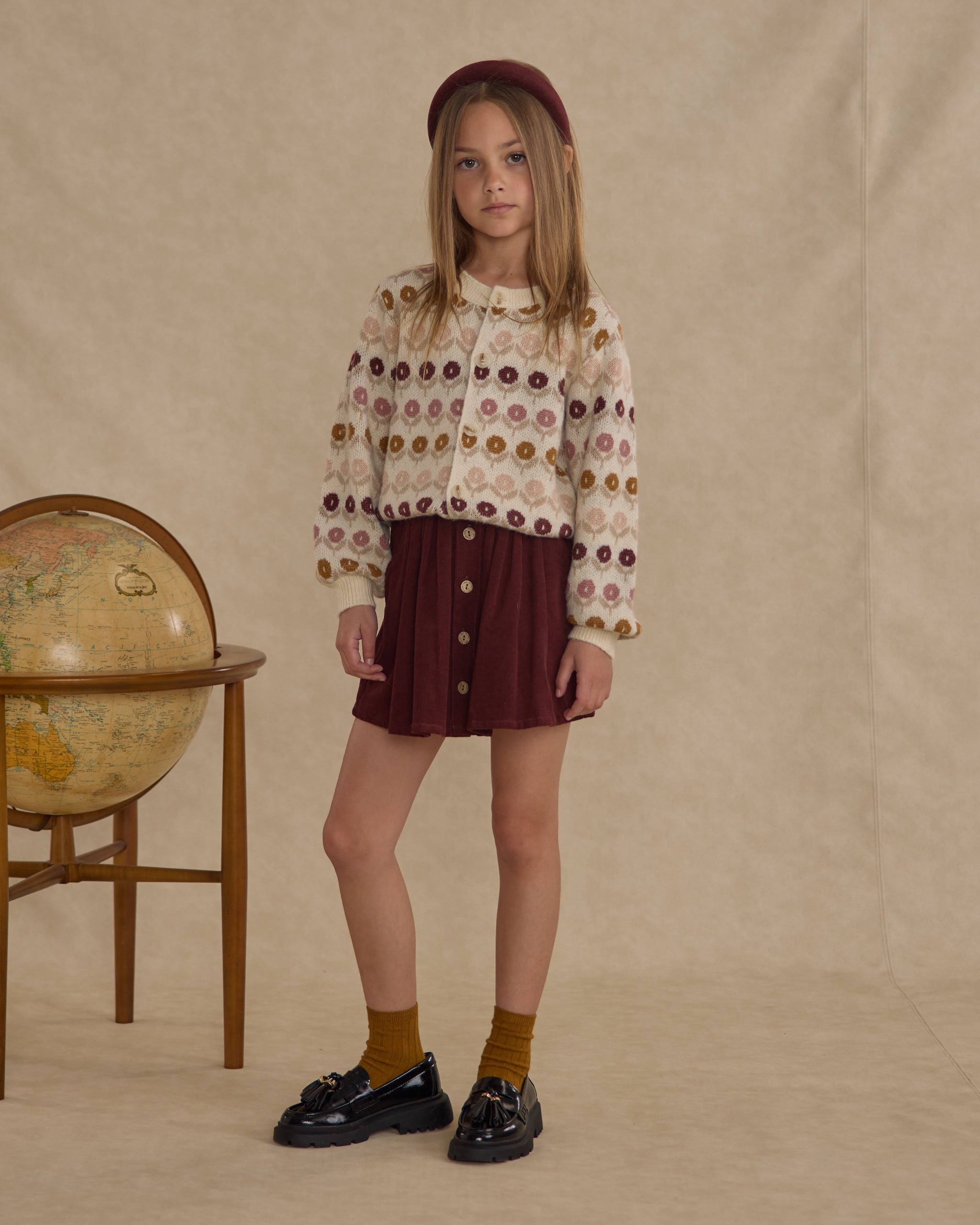 Ribbed Socks || Golden, Burgundy