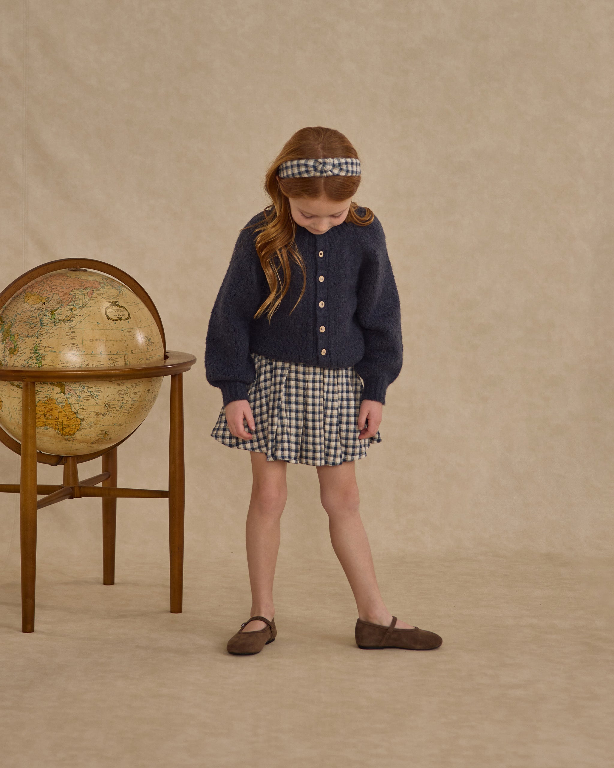 Knotted Headband || Navy Check