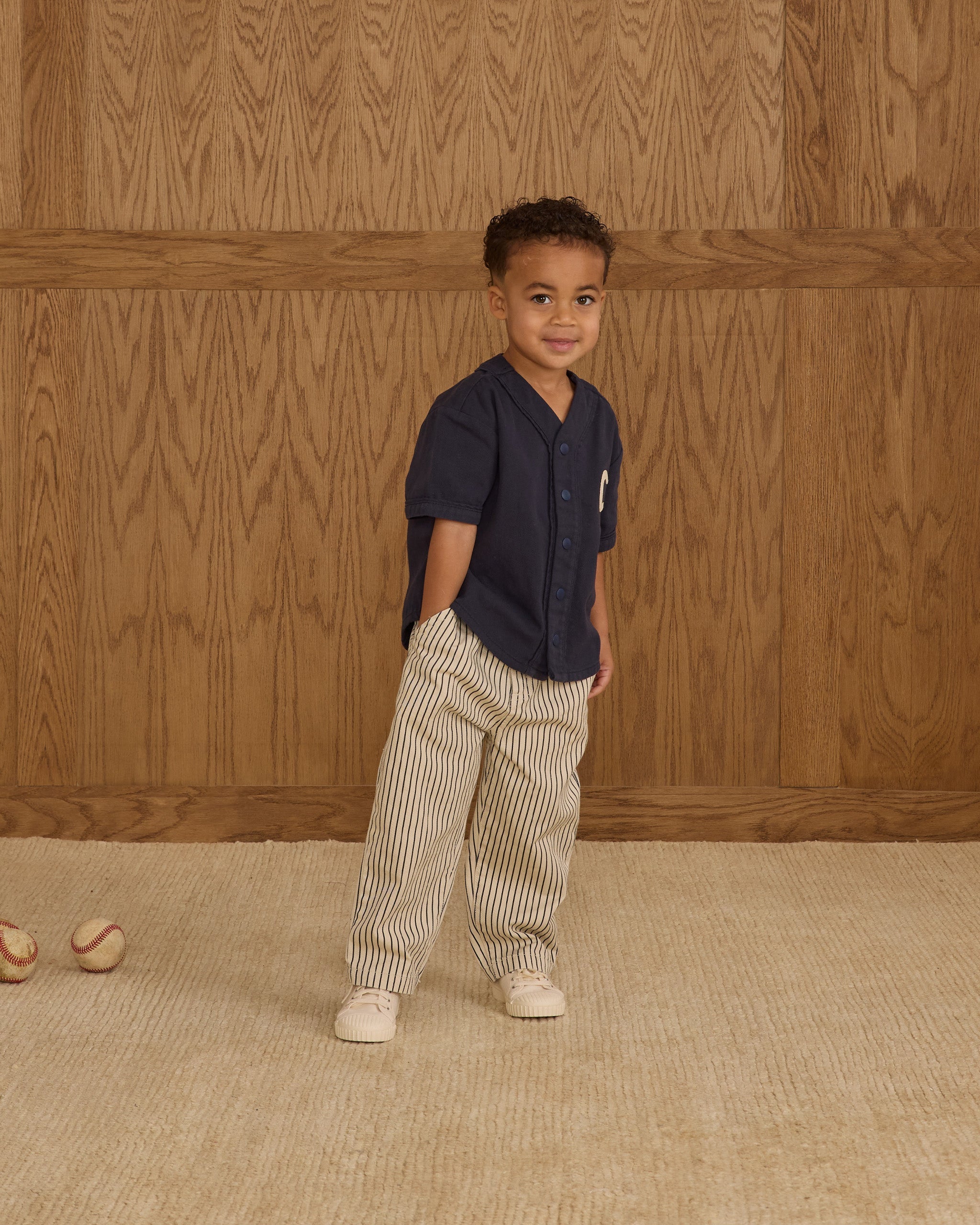 Baggy Pant || Navy Pinstripe