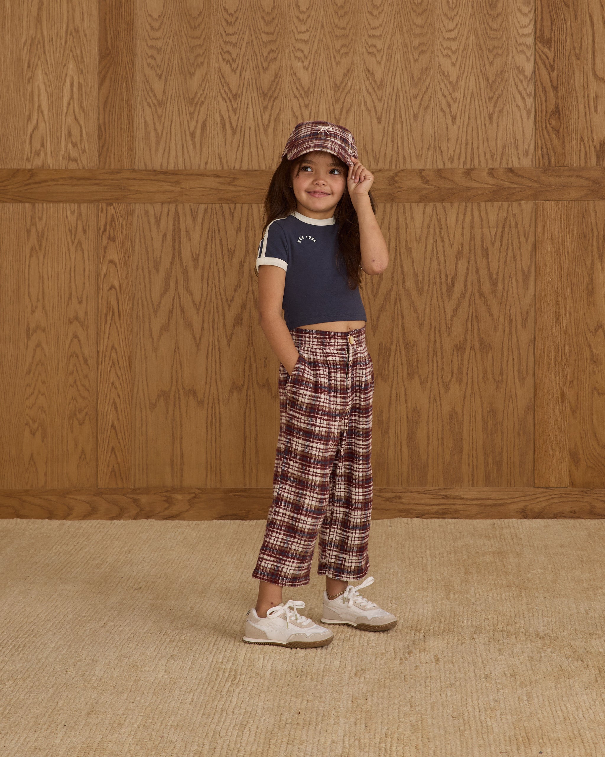 Baseball Hat || Burgundy Plaid