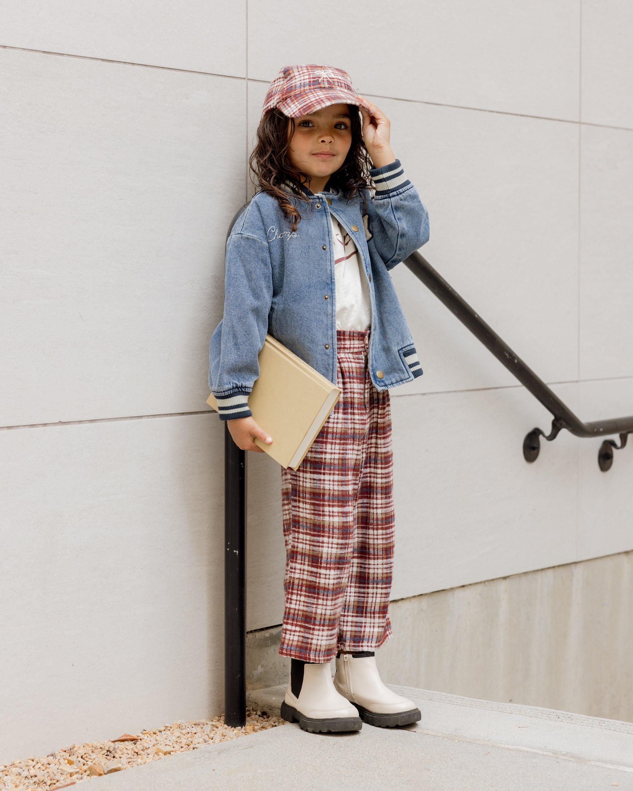 Baseball Hat || Burgundy Plaid