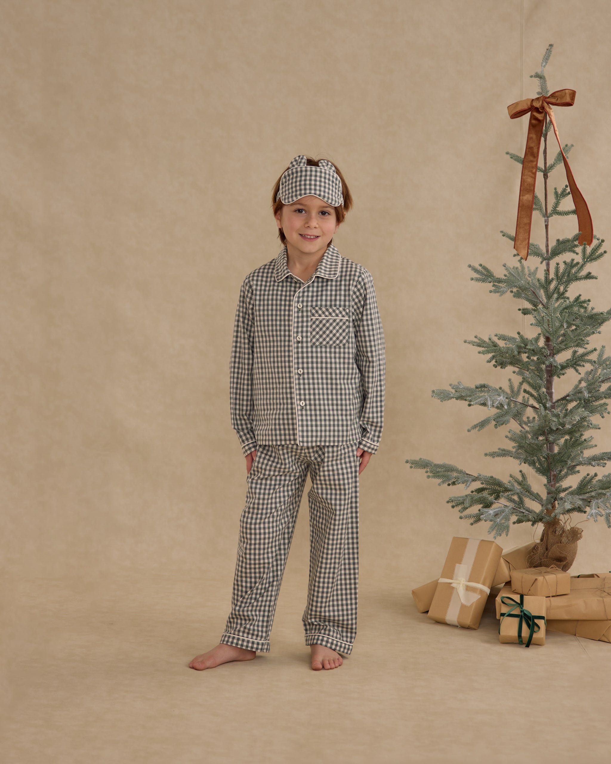 Long Sleeve Pajamas || Evergreen Gingham