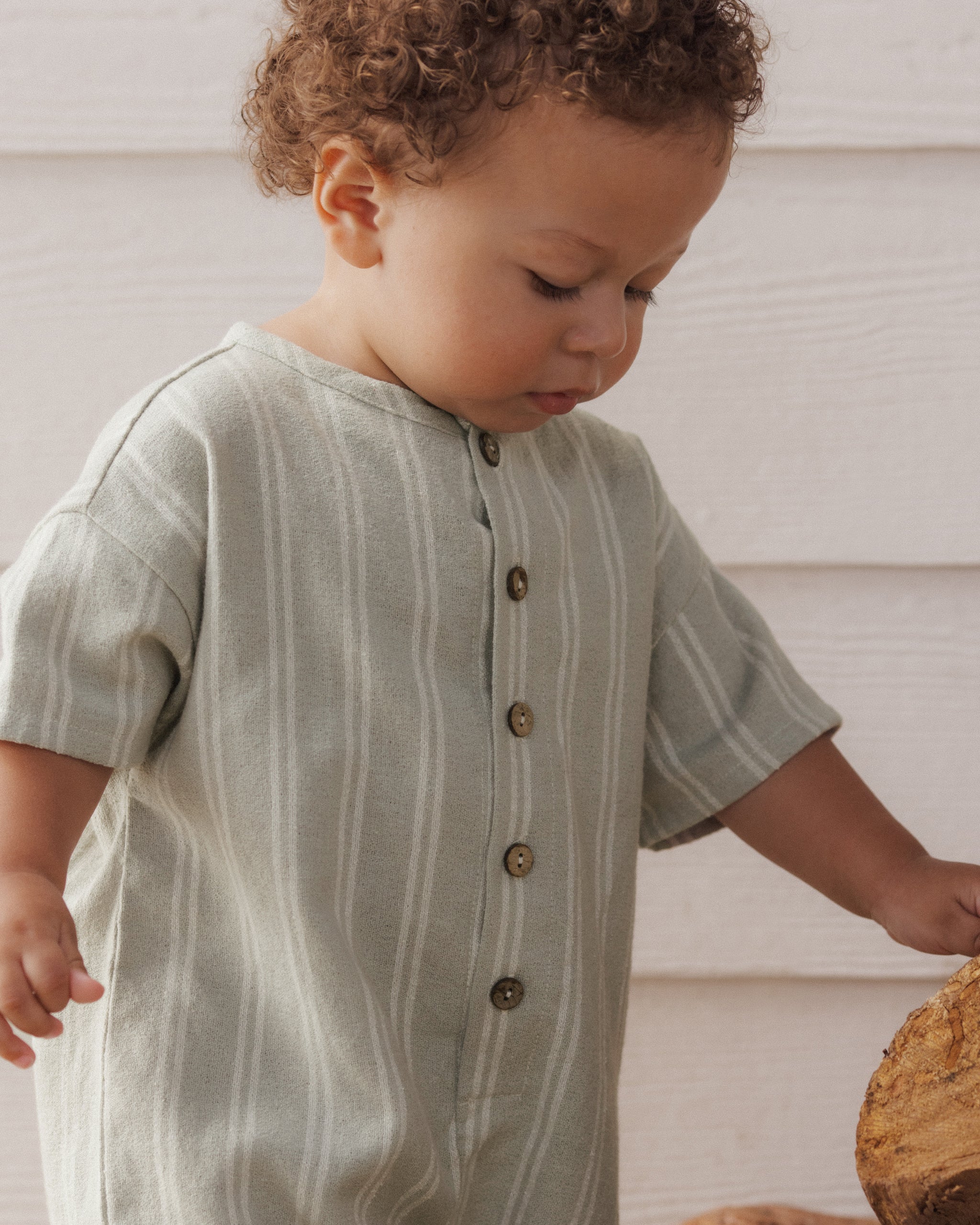 Hayes Jumpsuit Sage Pinstripe