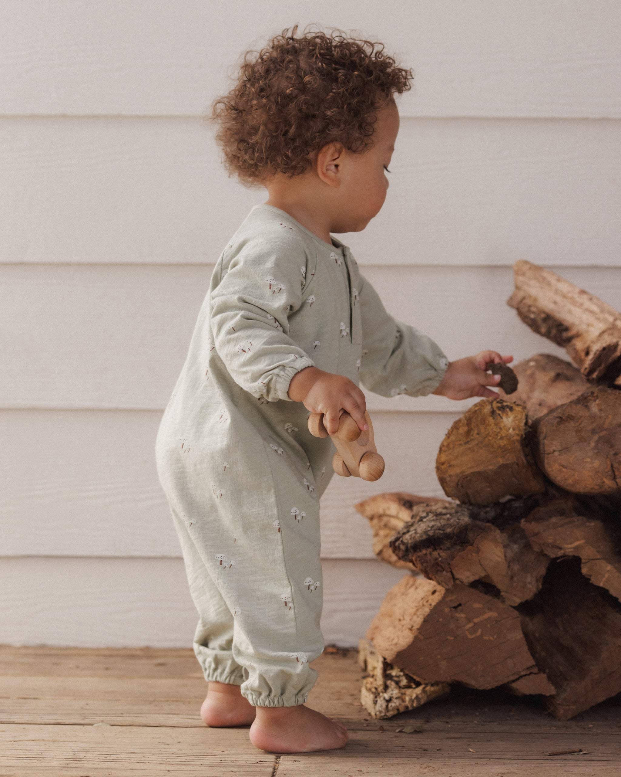 Henley Jumpsuit Mushrooms
