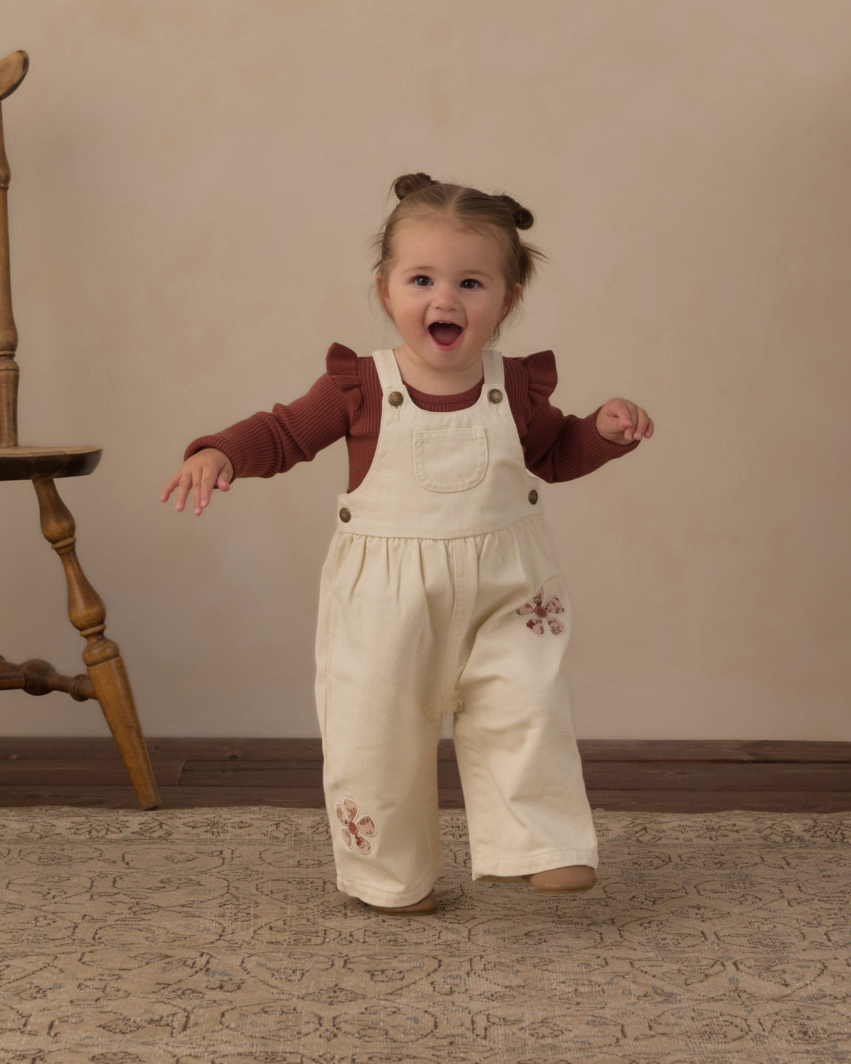 Wide Leg Overall Daisy Patches